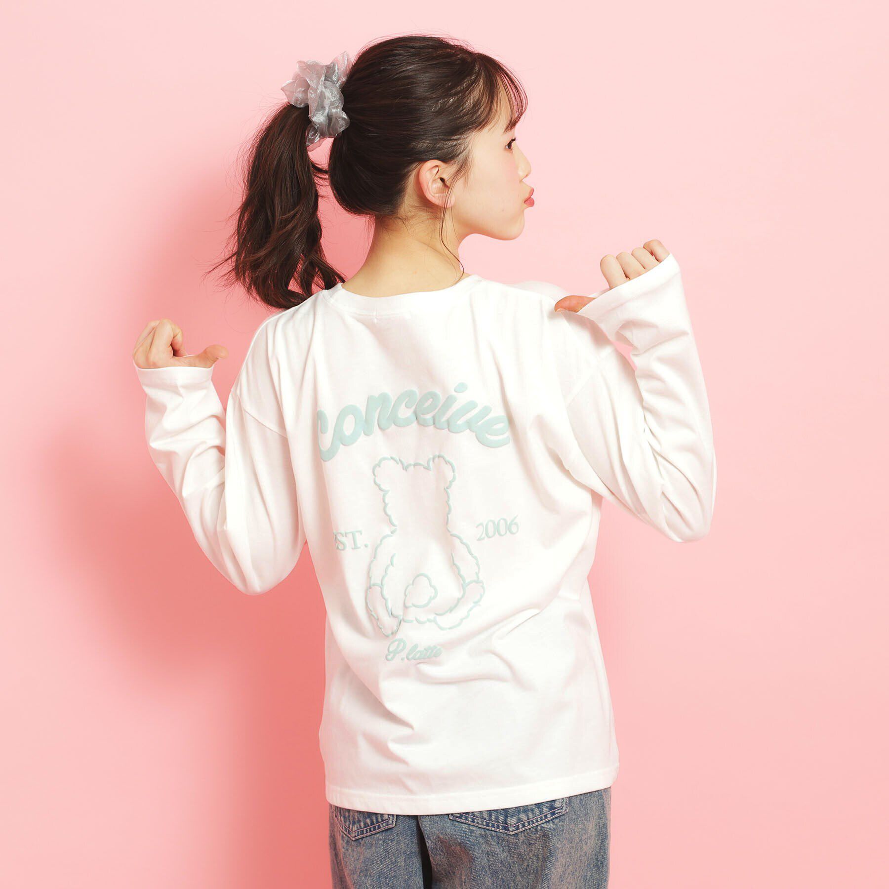 PINK-latte「【定番】クマちゃんロンT」|Tシャツ・カットソー|