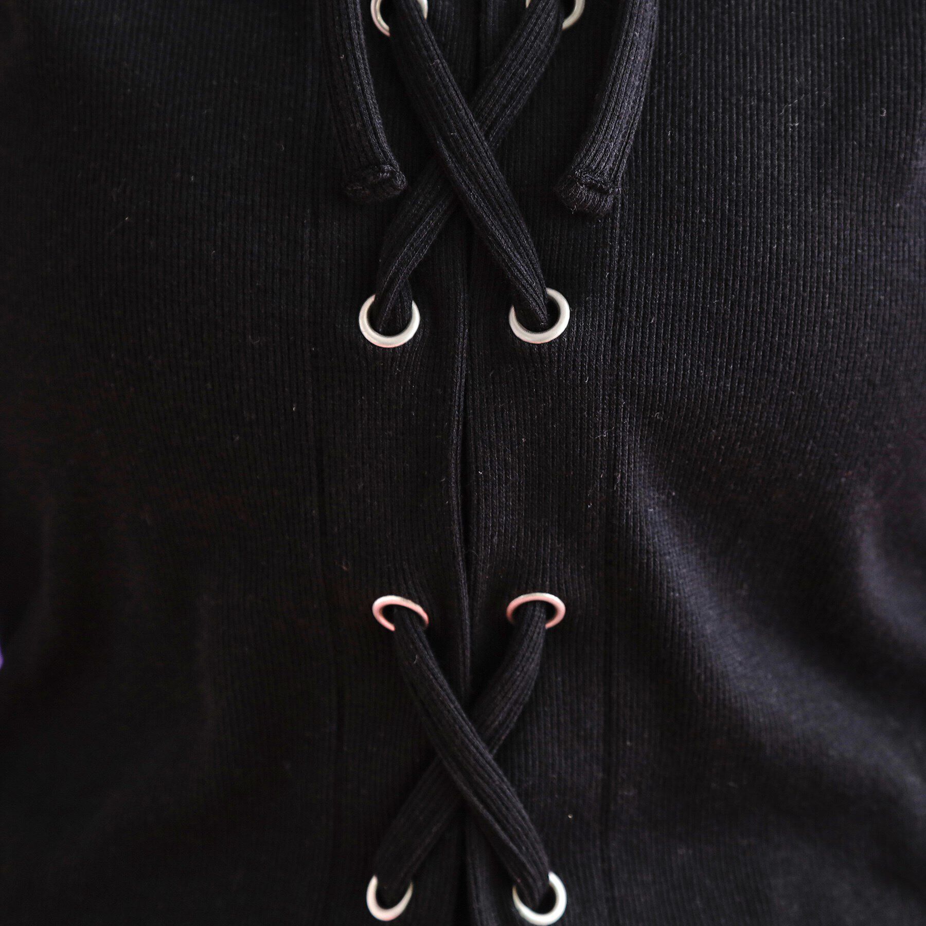 PINK-latte「レースアップテレコプルオーバー」|Tシャツ・カットソー|