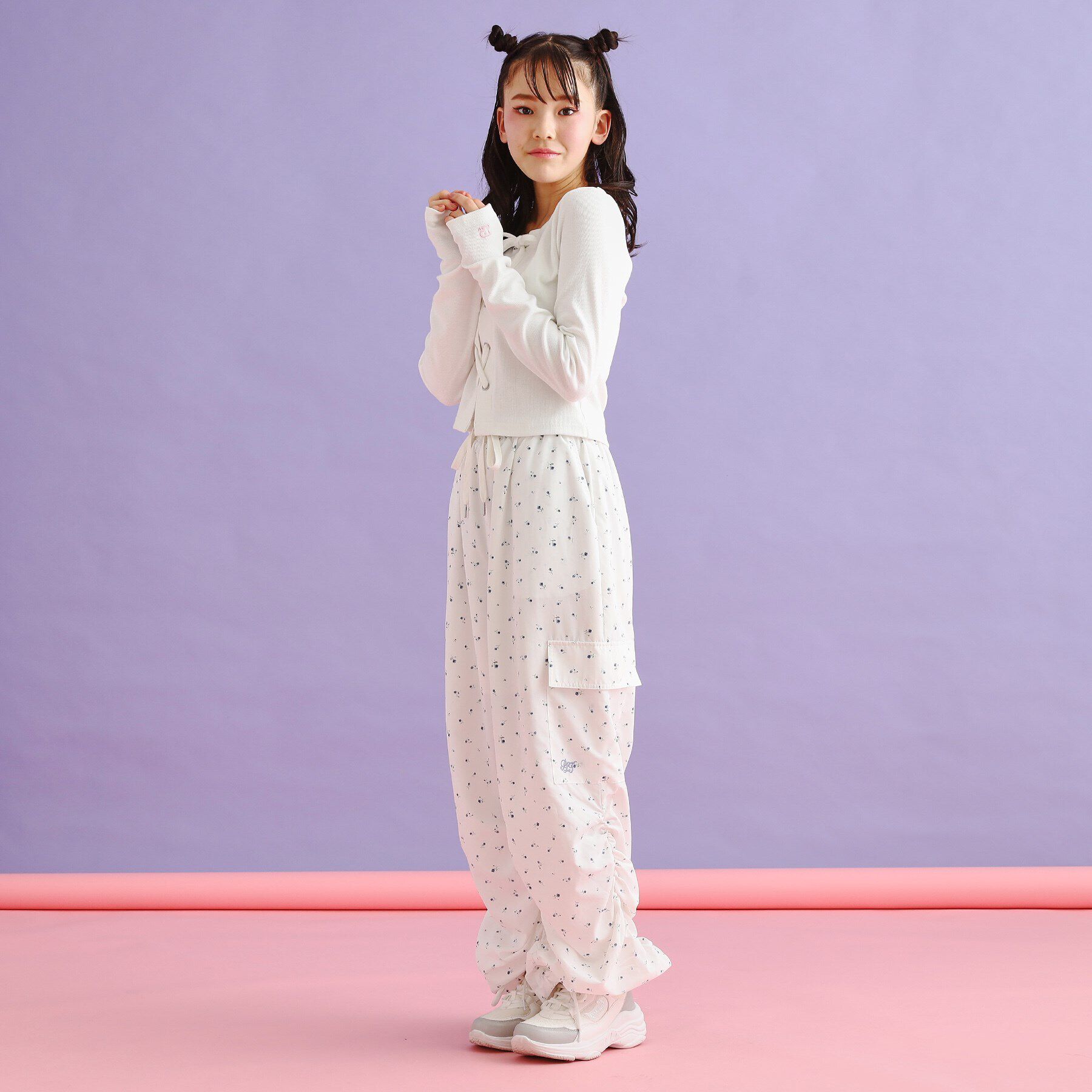 PINK-latte「レースアップテレコプルオーバー」|Tシャツ・カットソー|