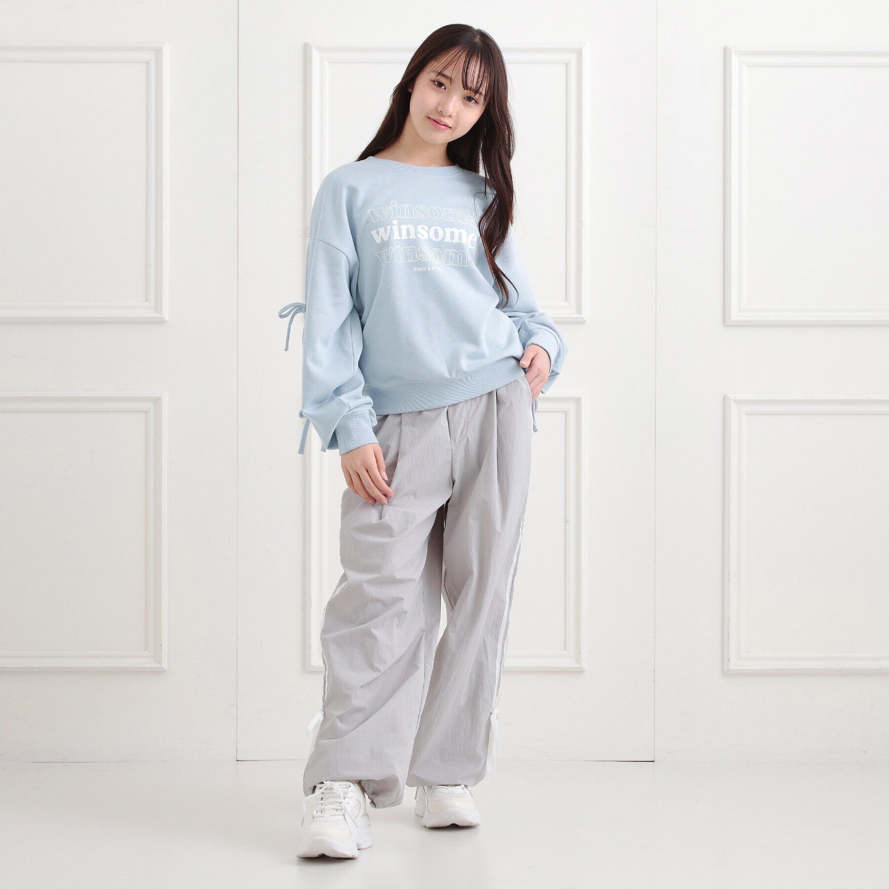 PINK-latte「ミニ裏毛リボンプルオーバー」|Tシャツ・カットソー|