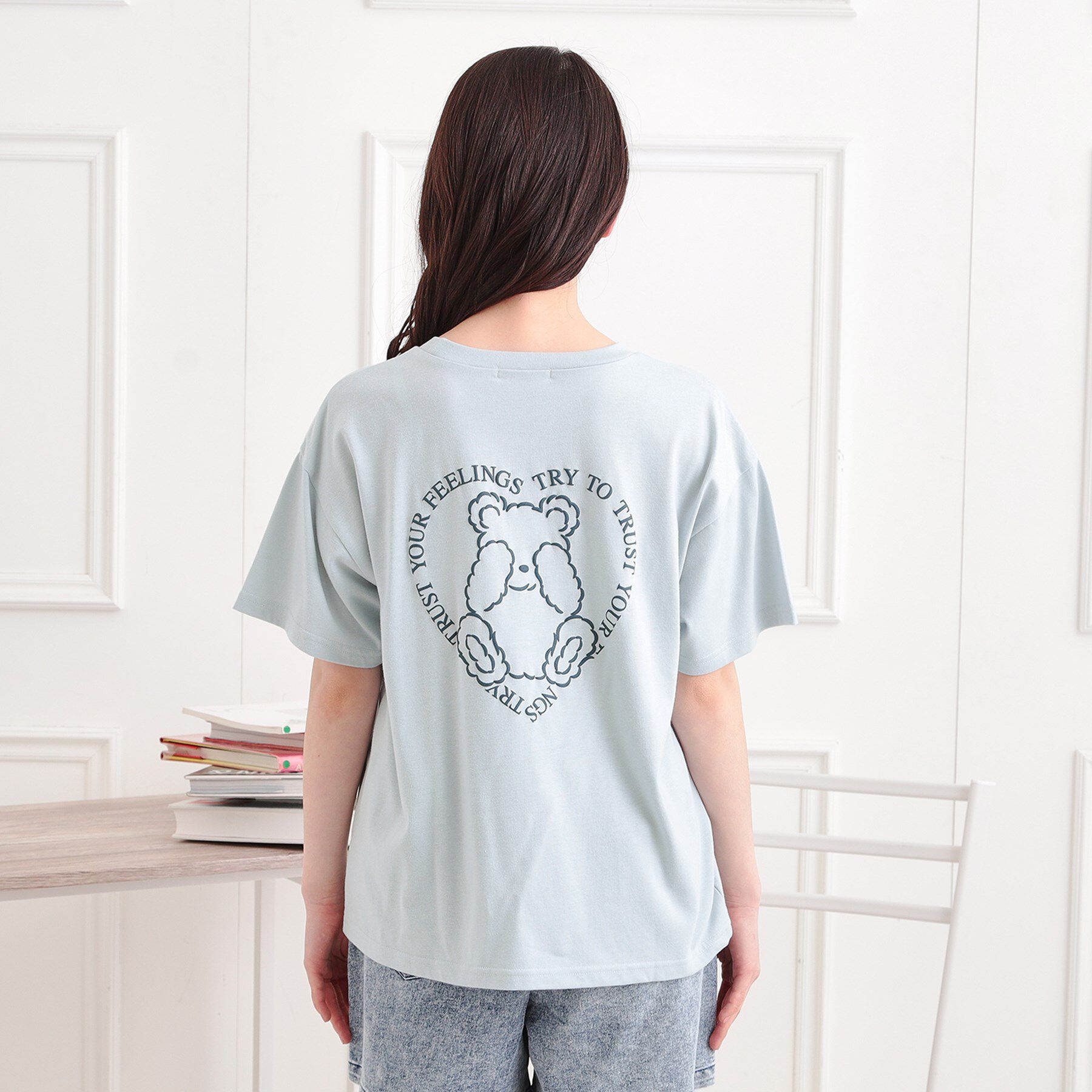 PINK-latte「クマちゃん半袖Tシャツ」|Tシャツ・カットソー|