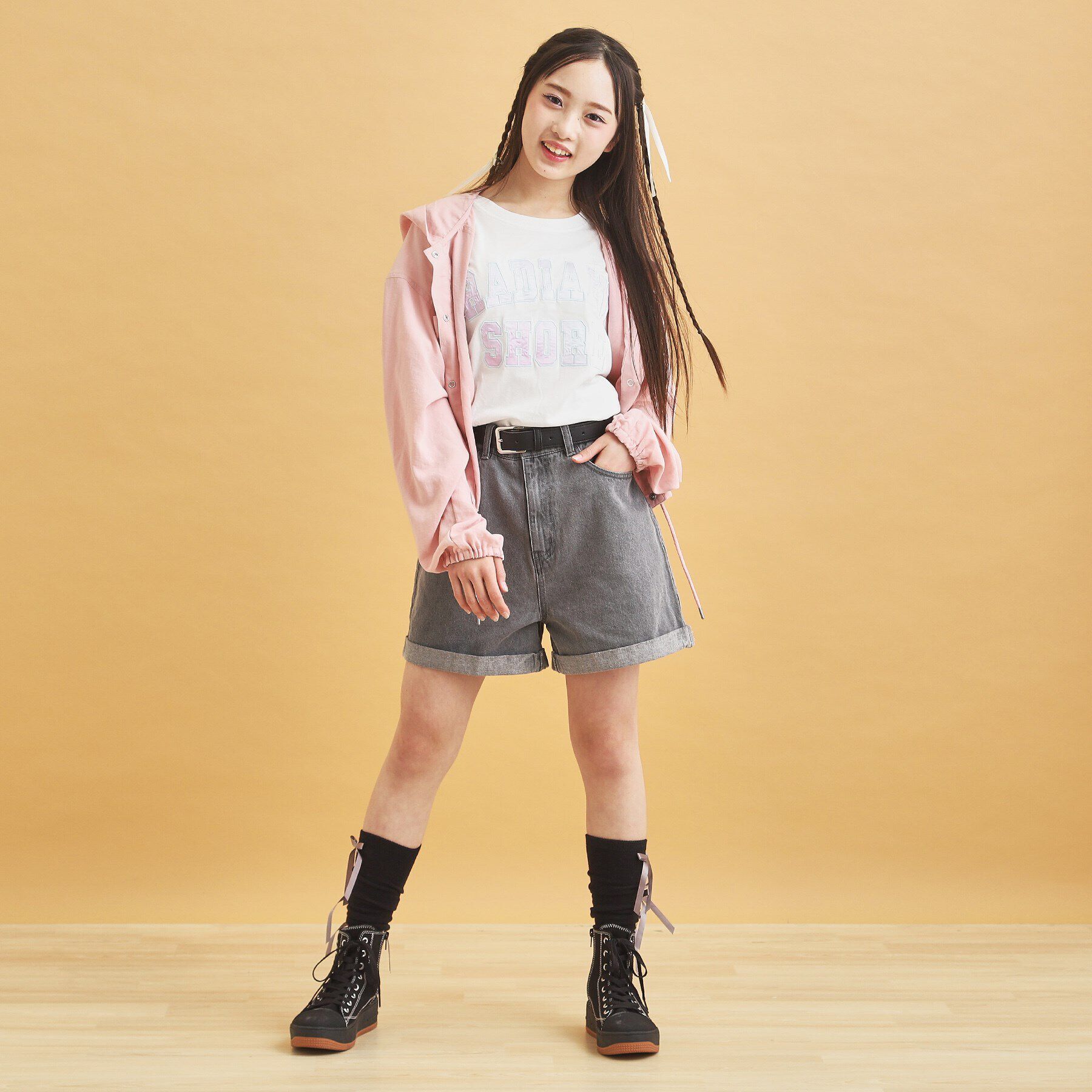 PINK-latte「ベルト付きショートパンツ」|キュロット|