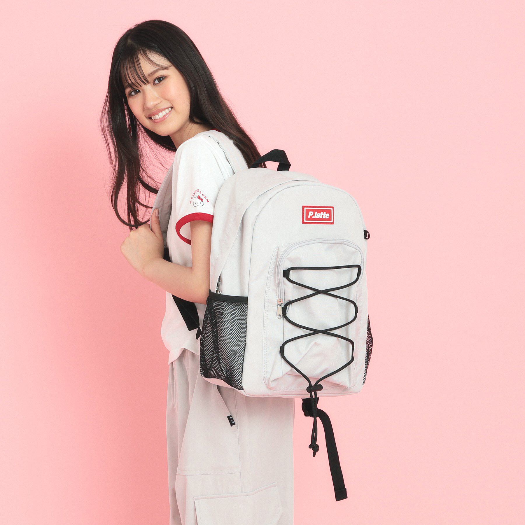 PINK-latte「【容量約20L】ドローコードリュック」|リュック|