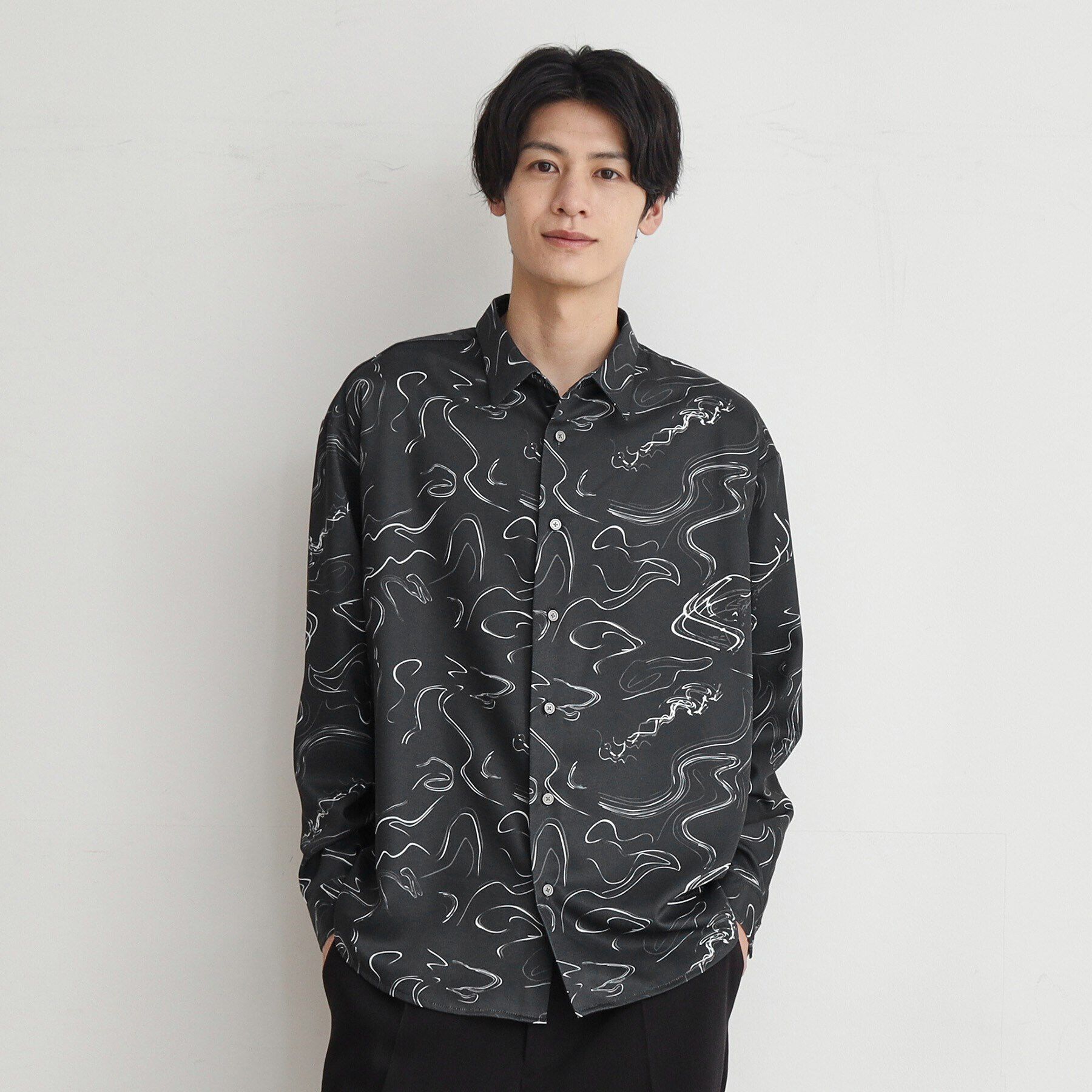 THE SHOP TK「【8色展開】アソートデザインシャツ」|シャツ・ブラウス|ブラック(419)