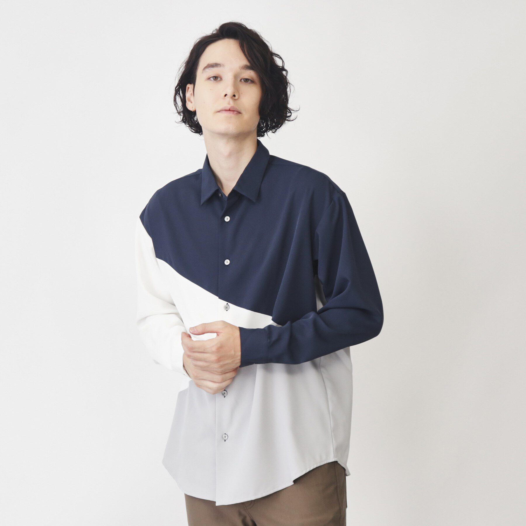 THE SHOP TK「【8色展開】アソートデザインシャツ」|シャツ・ブラウス|ネイビー(594)