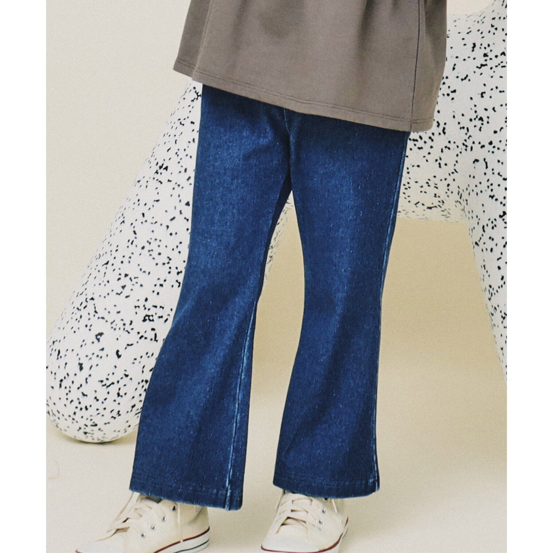 THE SHOP TK「【110－160】のびーるフレアパンツ/洗濯機OK」|その他|ブルー(092)