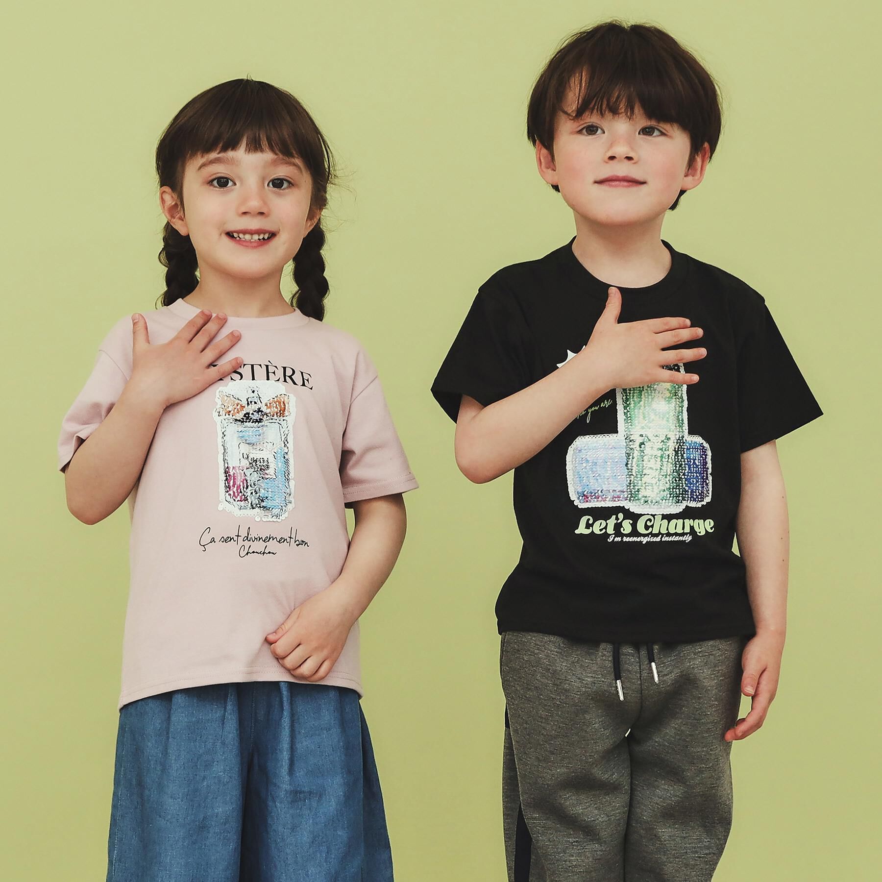 THE SHOP TK「【110－150】色が変わる！スパンコール半袖Tシャツ/洗える」|Tシャツ・カットソー|