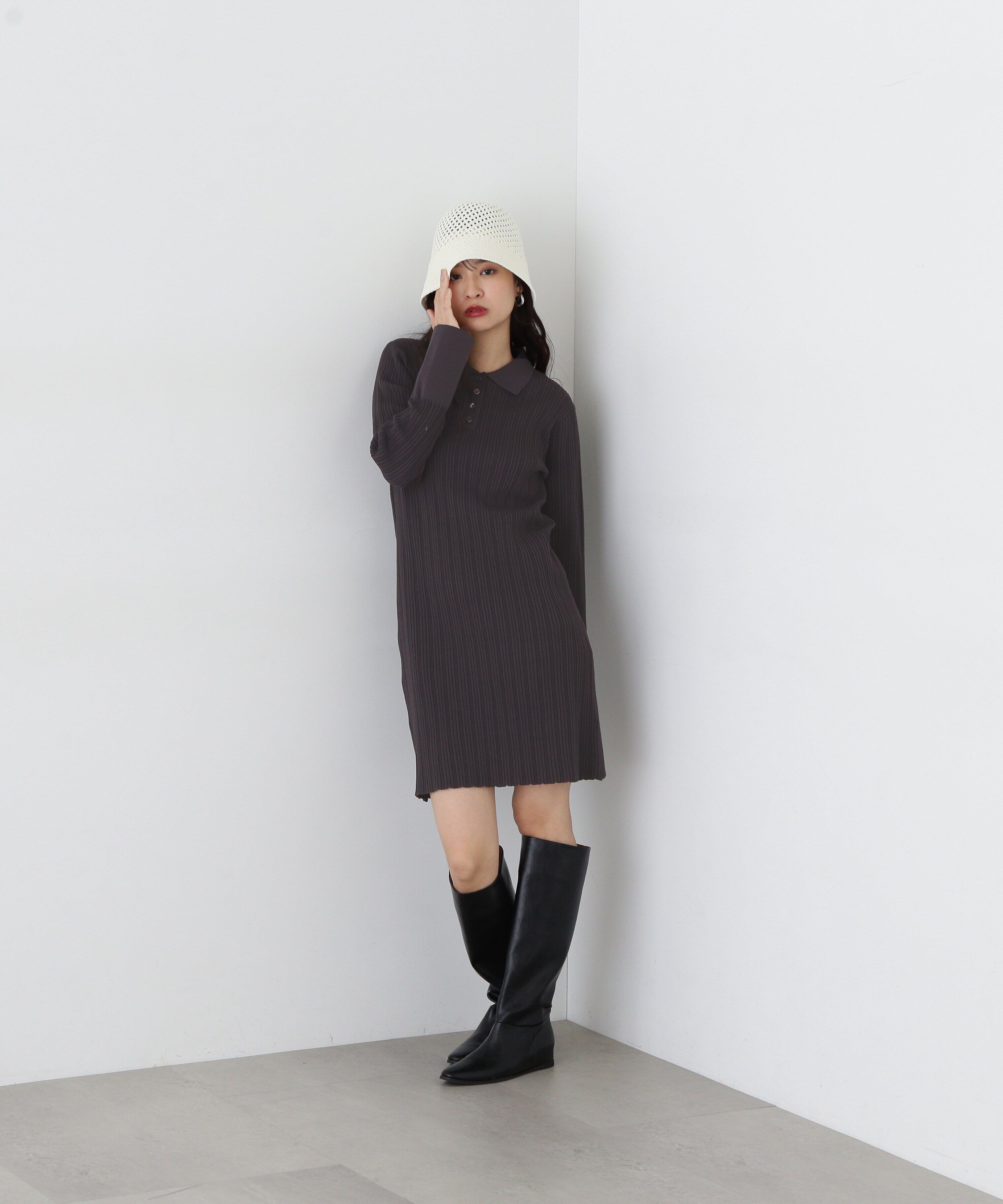  「フレアカフスポロミニワンピース」|ワンピース|