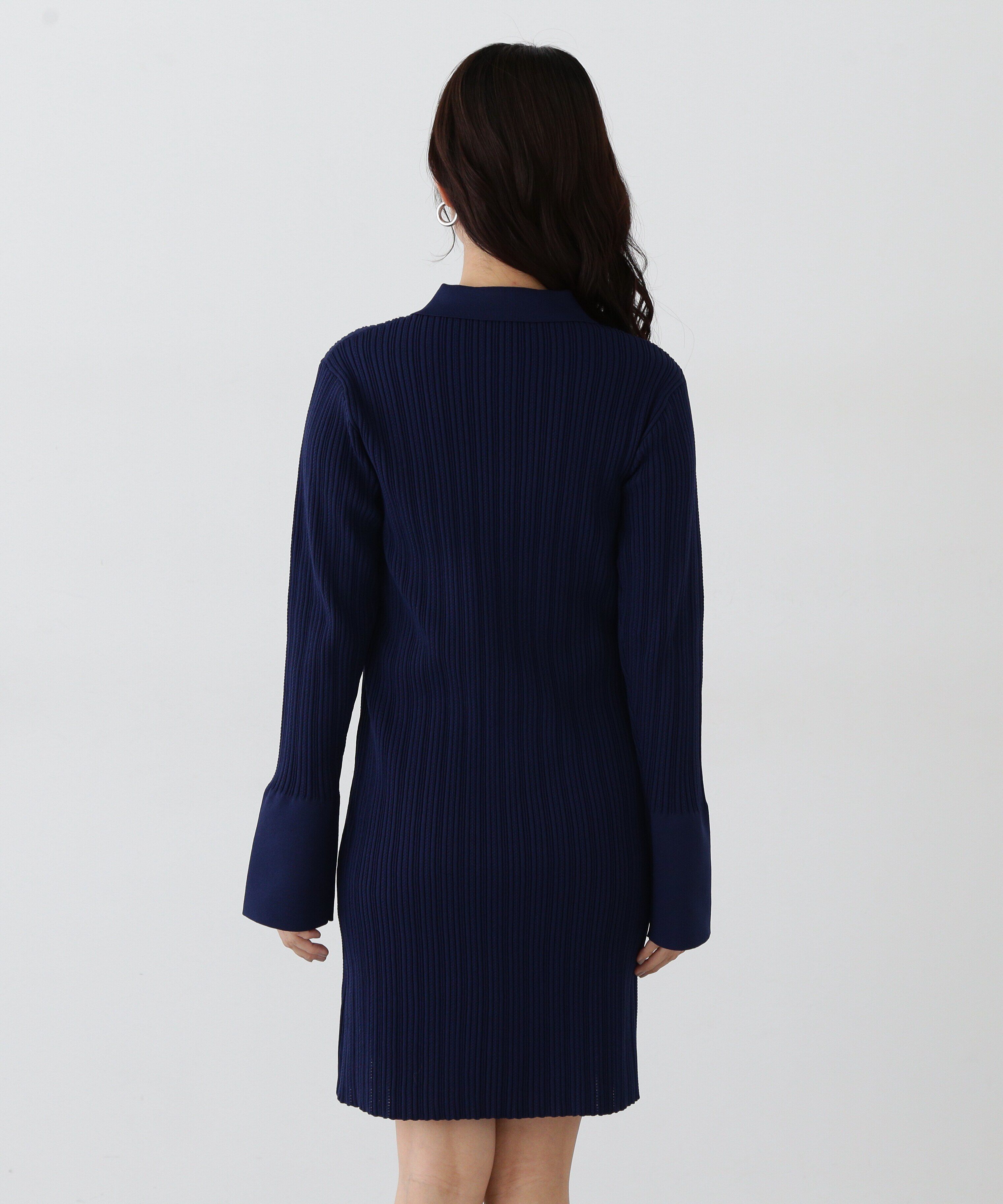  「フレアカフスポロミニワンピース」|ワンピース|