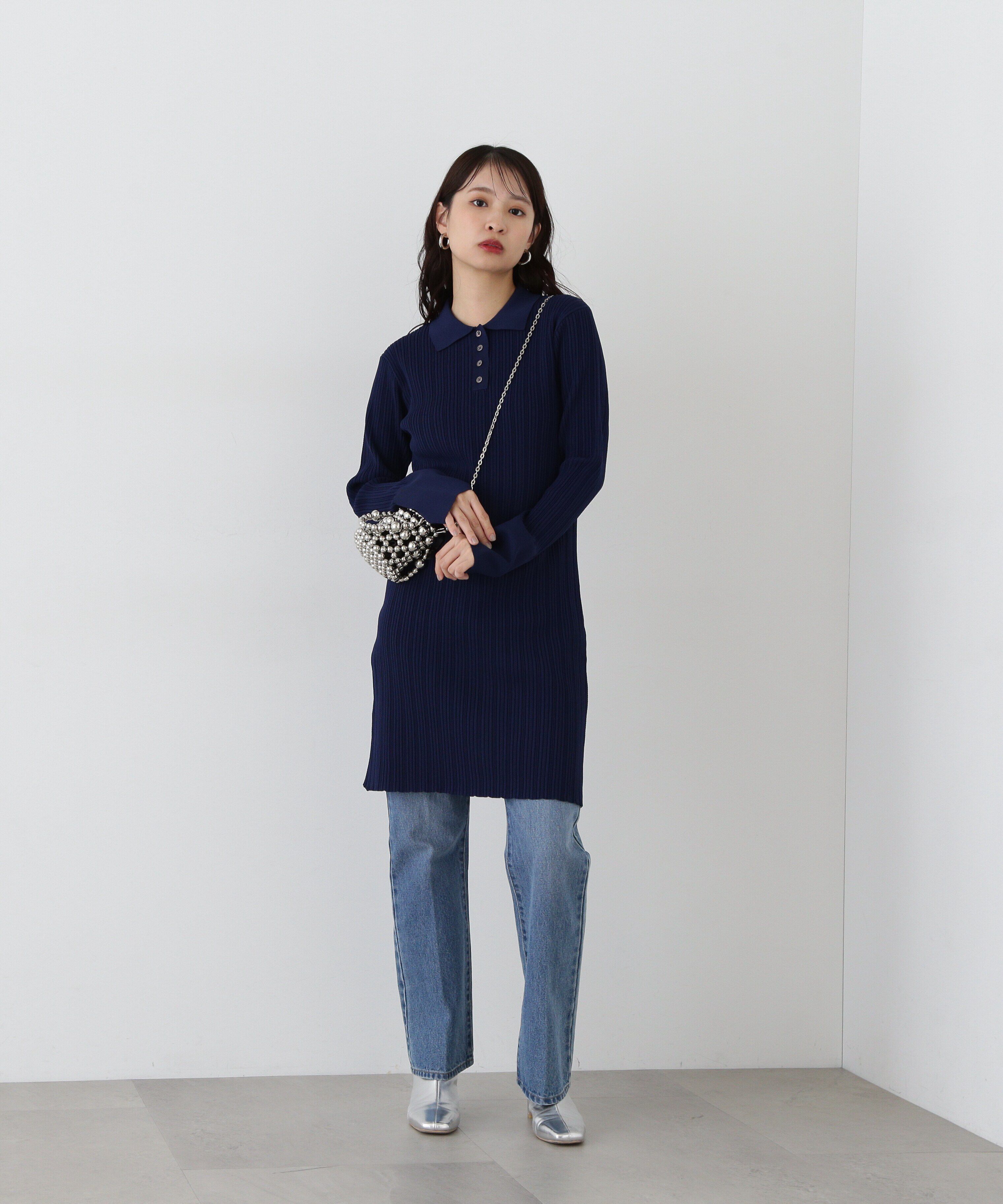  「フレアカフスポロミニワンピース」|ワンピース|