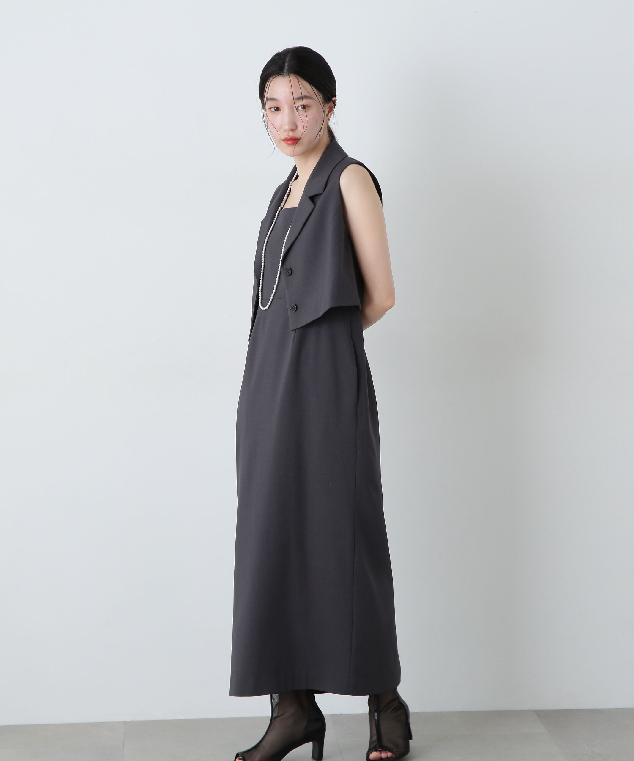  「テーラードジレ＆キャミワンピースセット」|ワンピース|