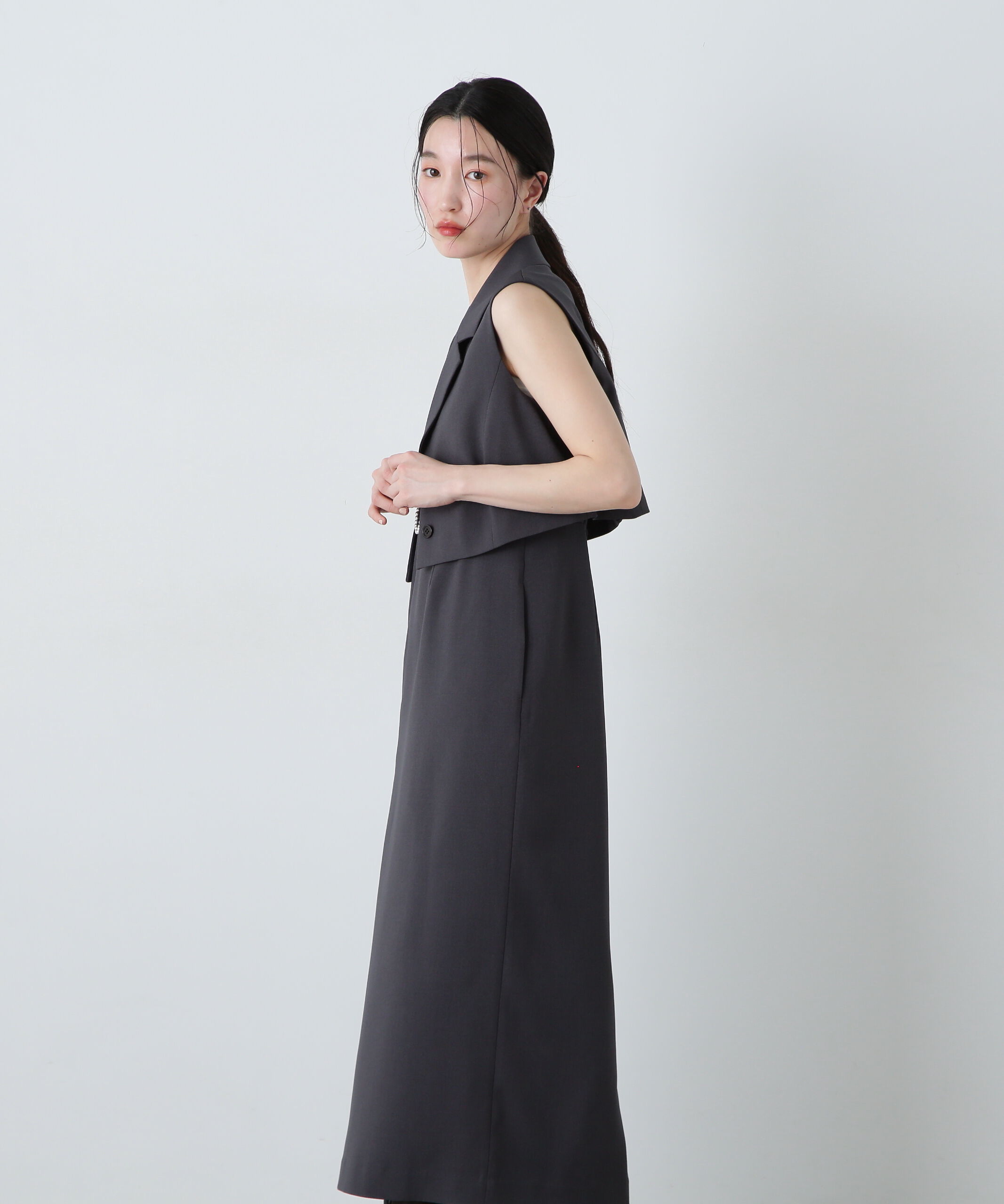  「テーラードジレ＆キャミワンピースセット」|ワンピース|