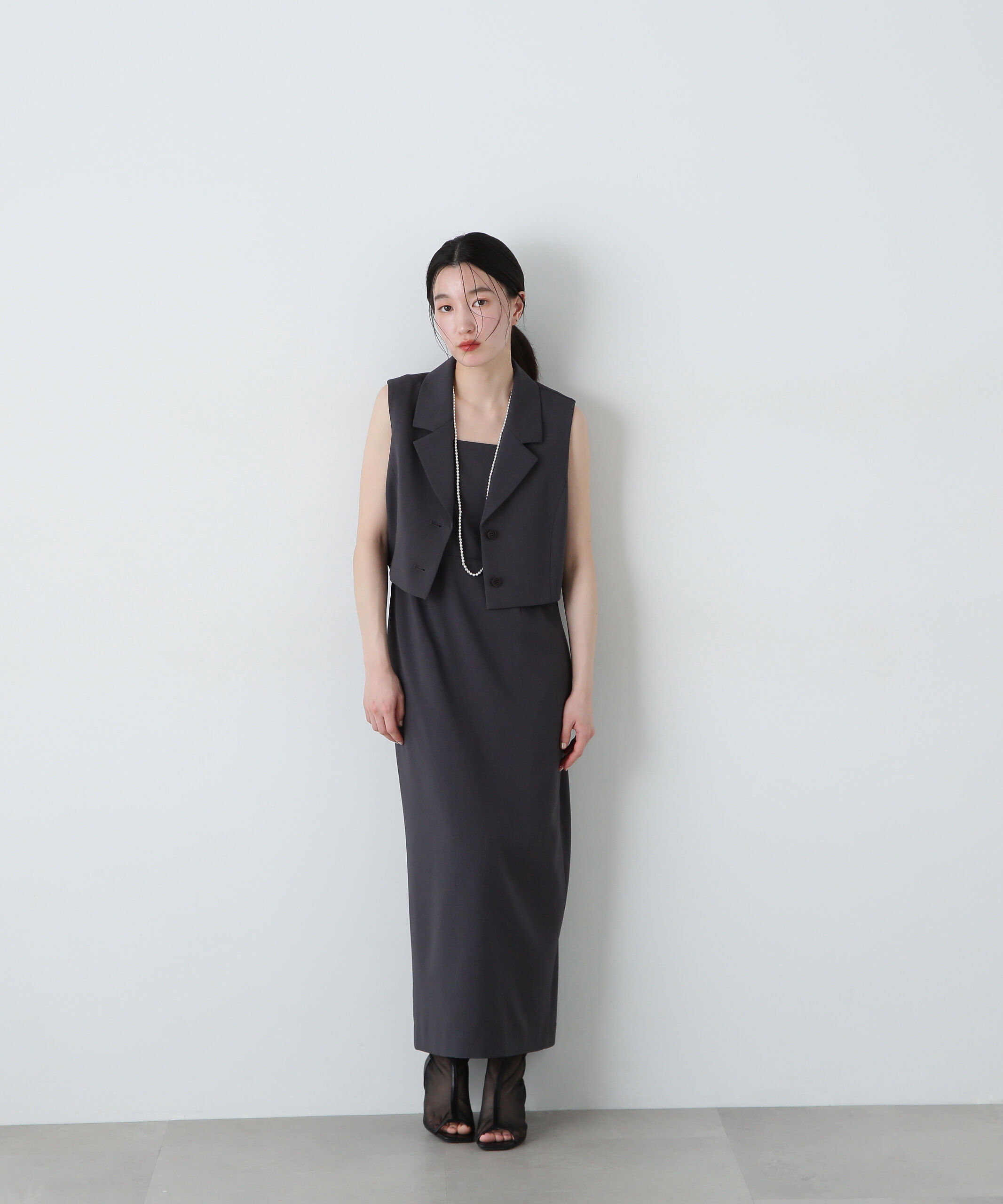  「テーラードジレ＆キャミワンピースセット」|ワンピース|