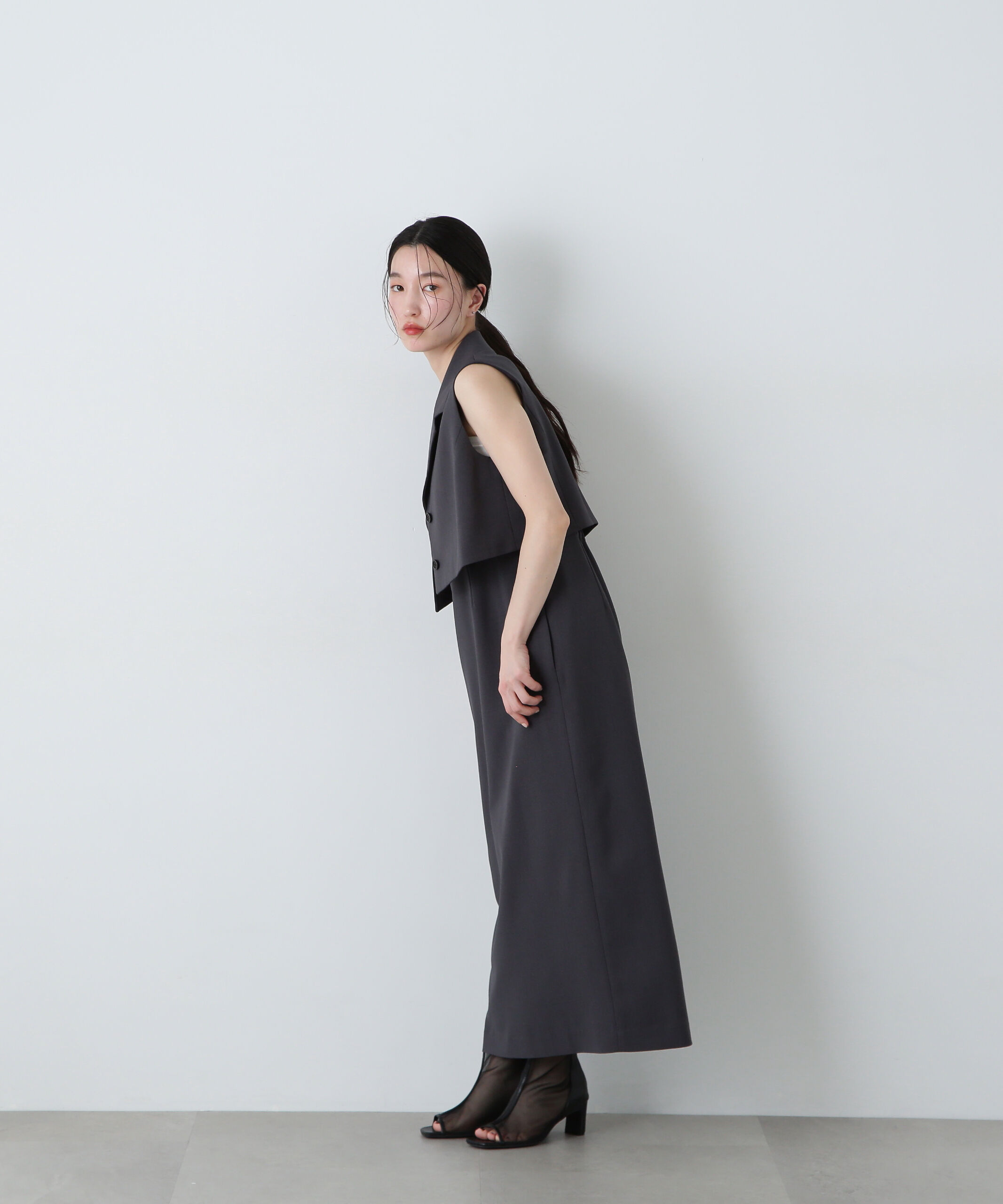  「テーラードジレ＆キャミワンピースセット」|ワンピース|