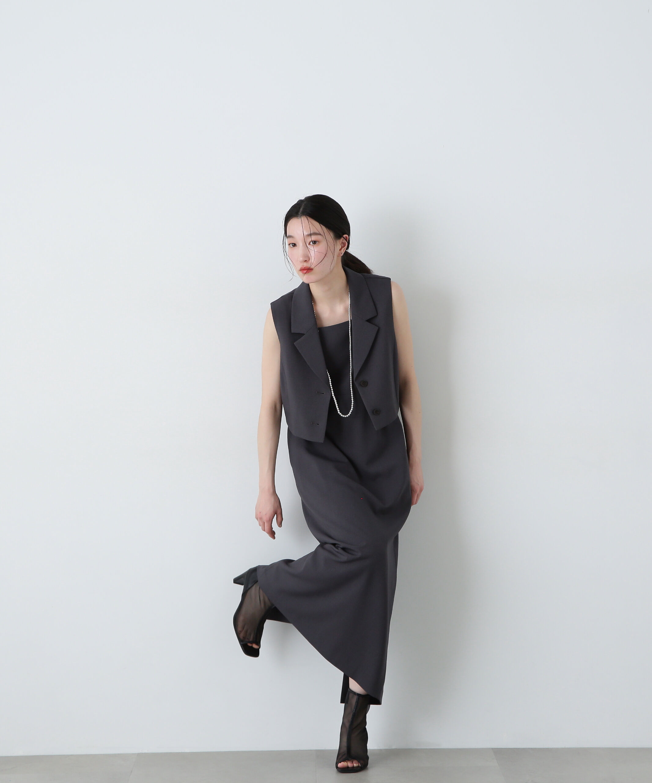  「テーラードジレ＆キャミワンピースセット」|ワンピース|