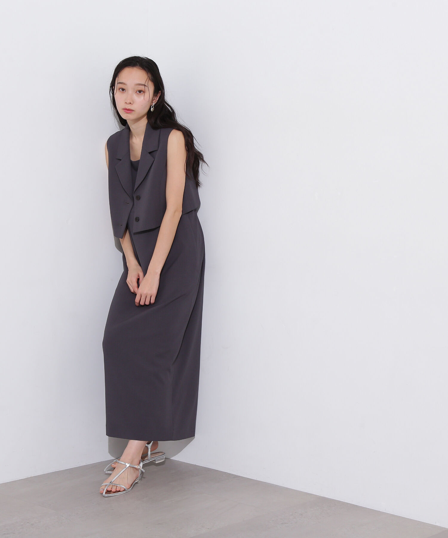  「テーラードジレ＆キャミワンピースセット」|ワンピース|