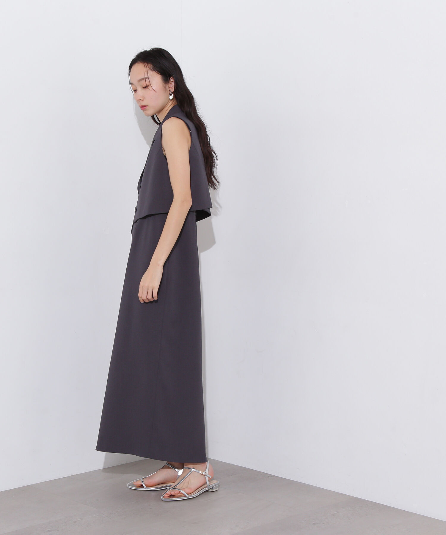  「テーラードジレ＆キャミワンピースセット」|ワンピース|