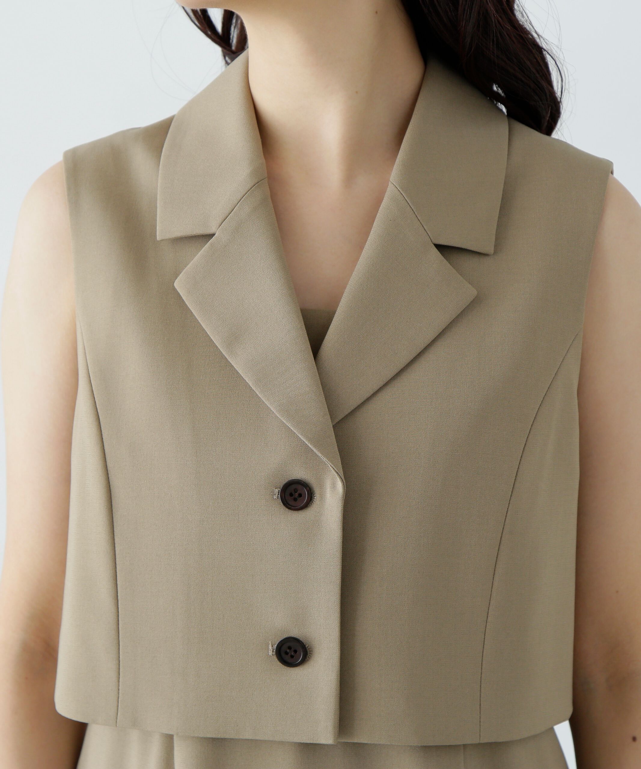  「テーラードジレ＆キャミワンピースセット」|ワンピース|