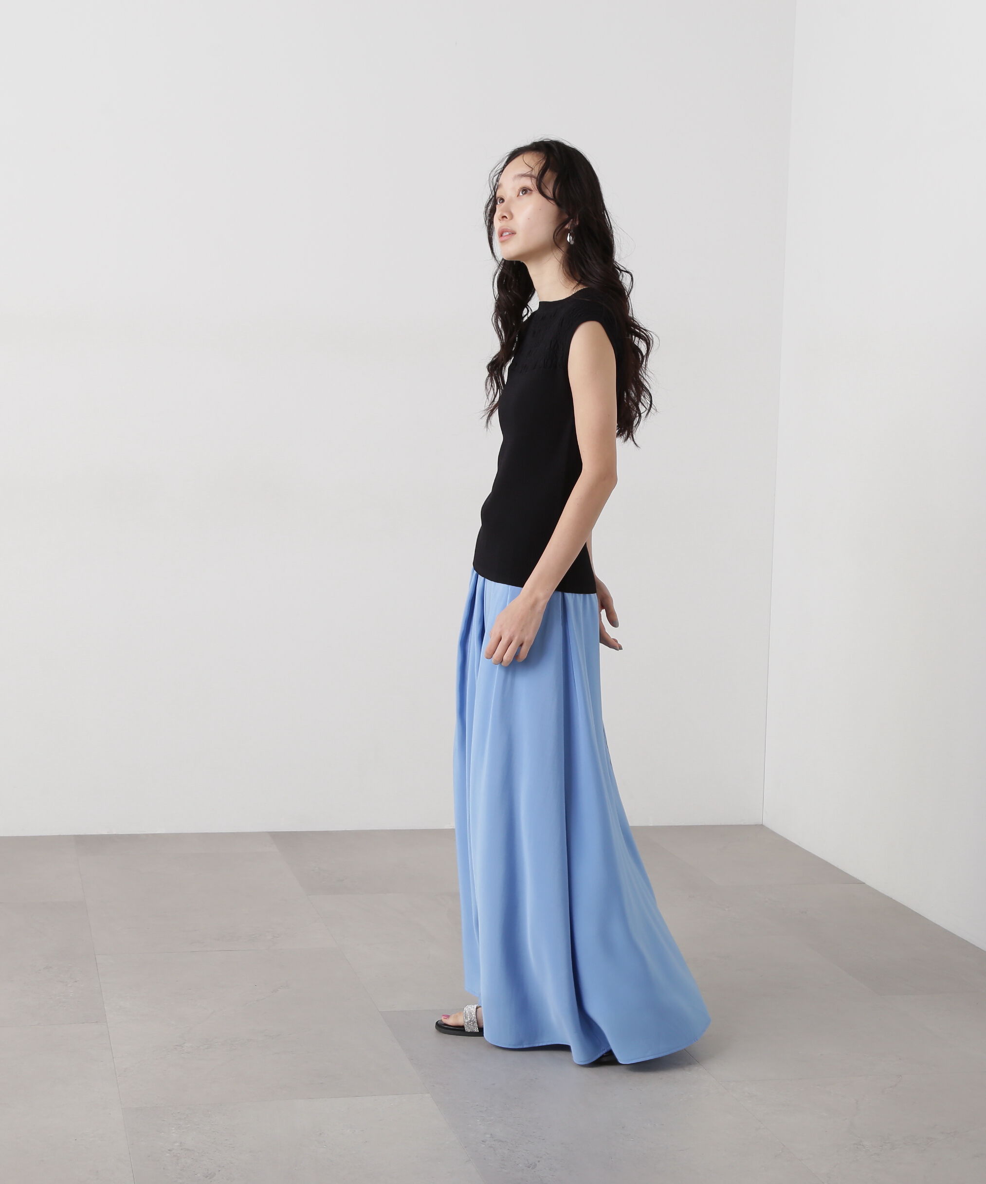  「シャーリングフレンチスリーブニット」|ニット・セーター|