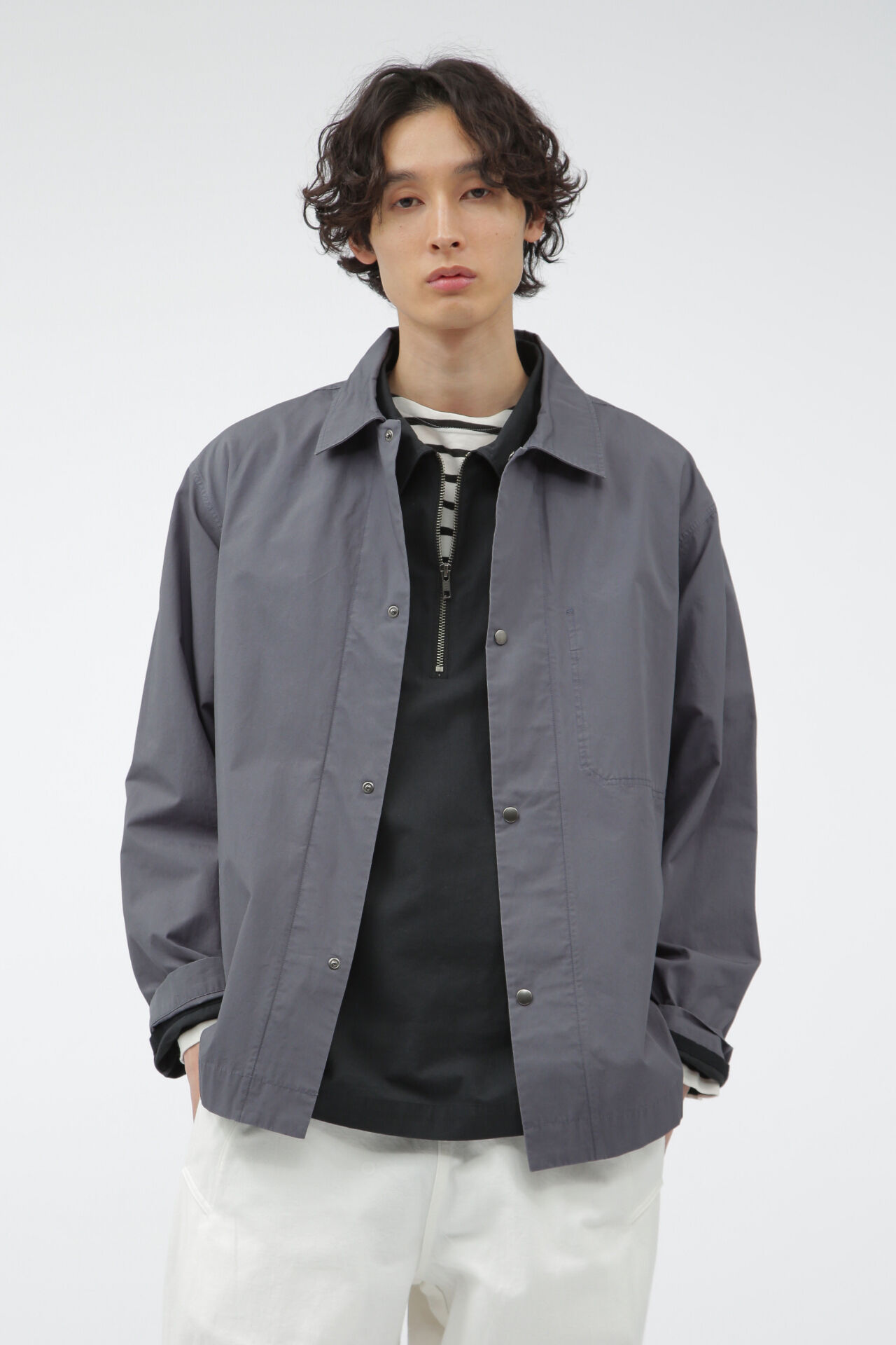 MHL.「DRY COTTON POPLIN」|ブルゾン・スタジャン|MID BLUE3