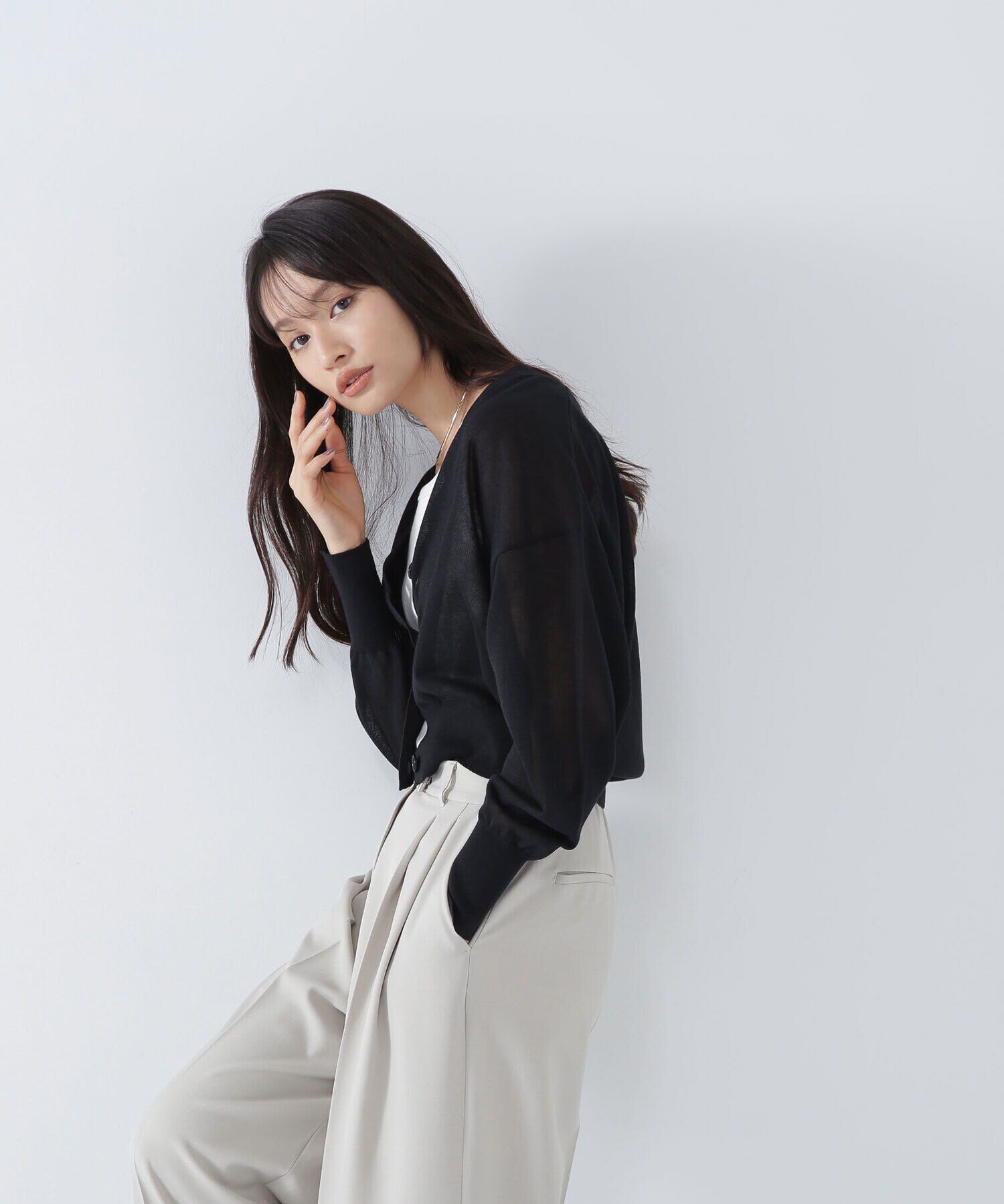  「クロップドシアーカーディガン」|ニット・セーター|