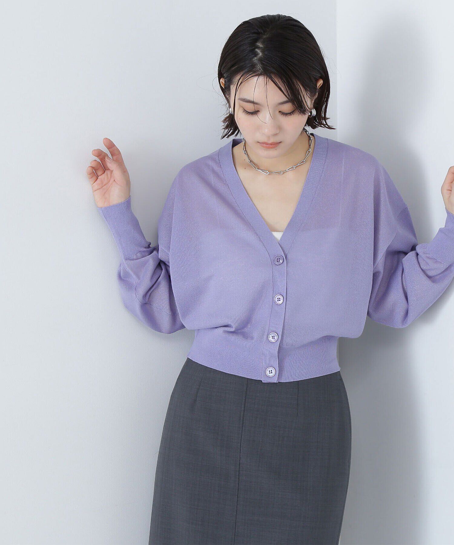  「クロップドシアーカーディガン」|ニット・セーター|