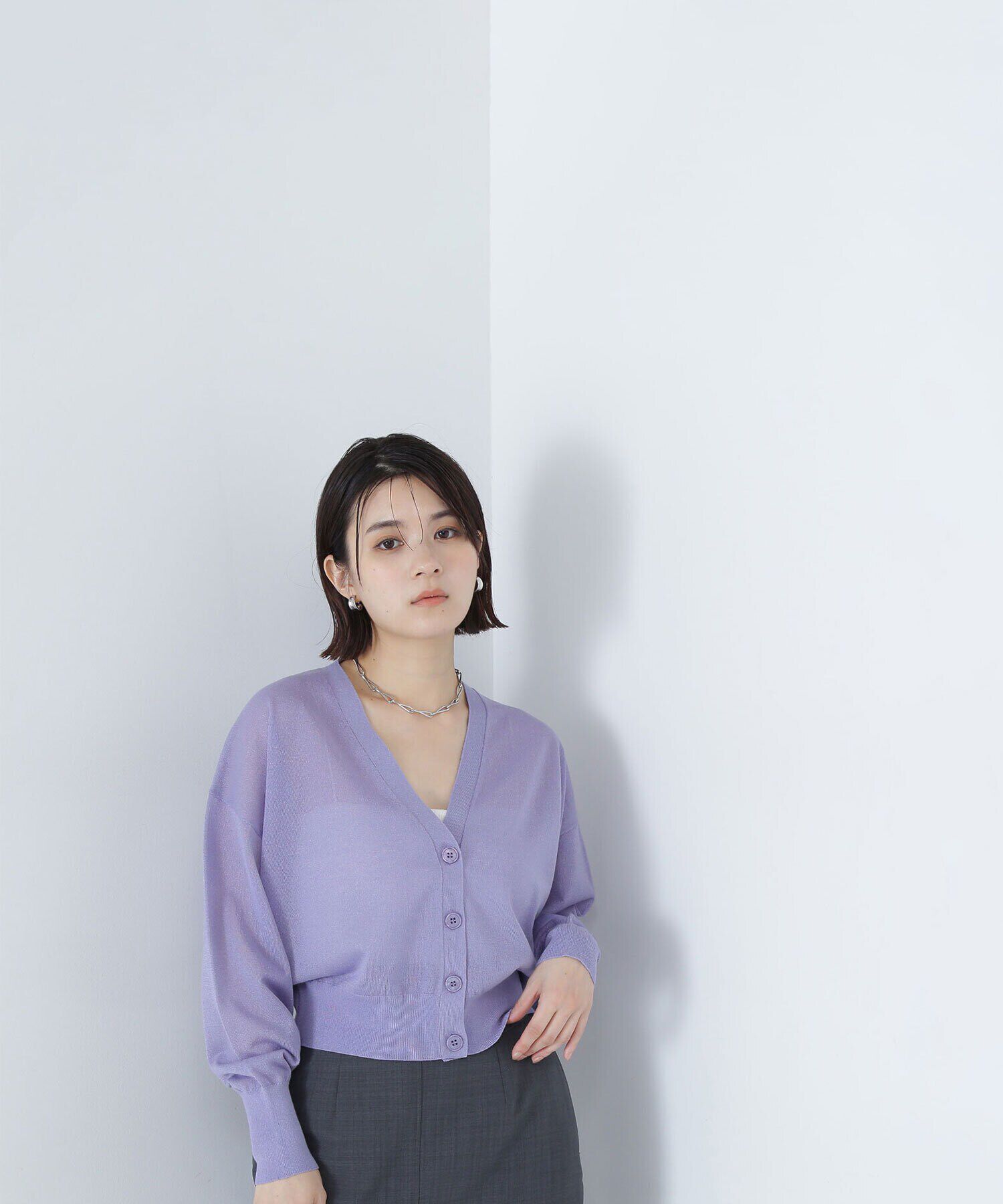  「クロップドシアーカーディガン」|ニット・セーター|