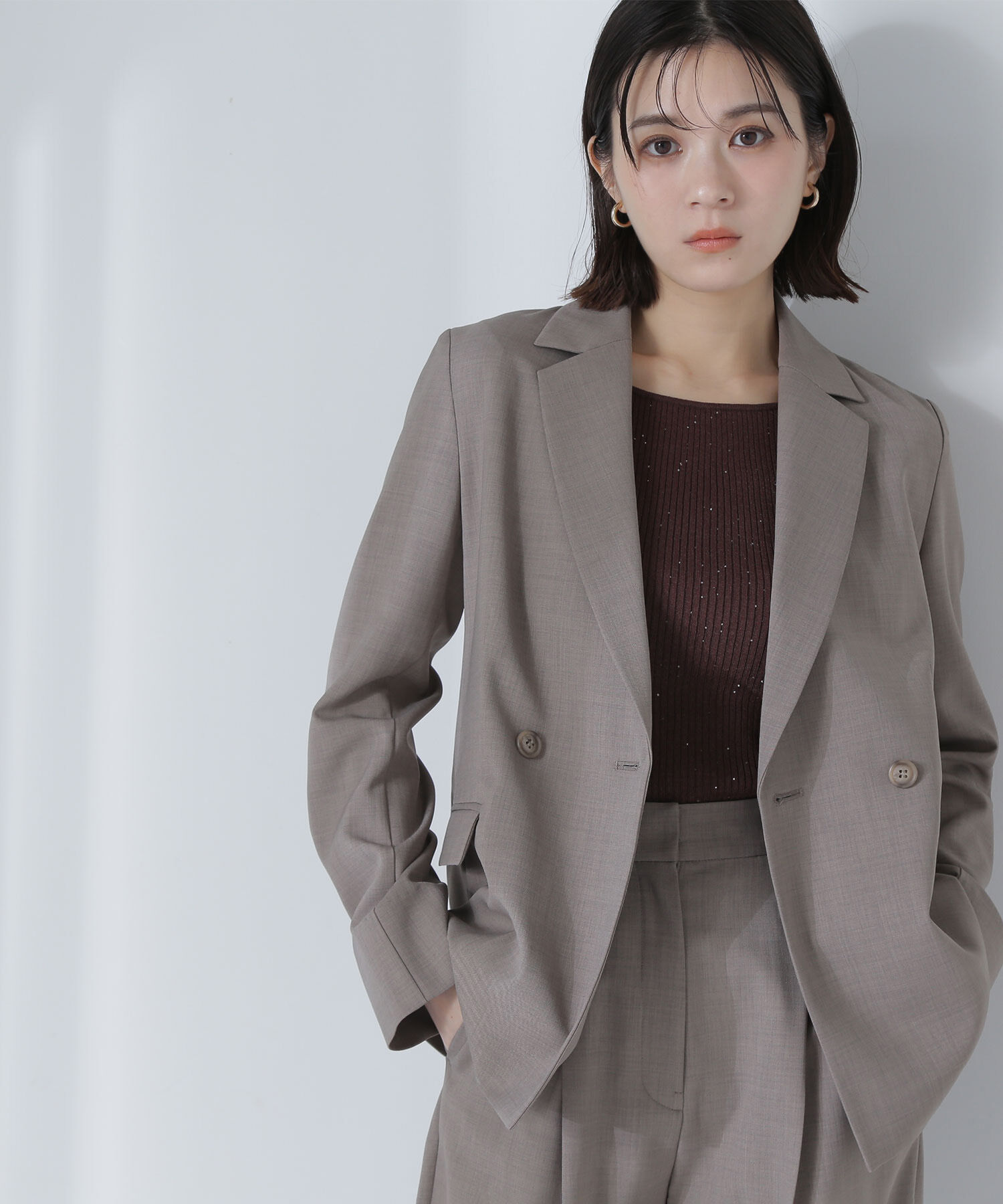  「リネンライク SETUP ダブルブレストジャケット」|その他|