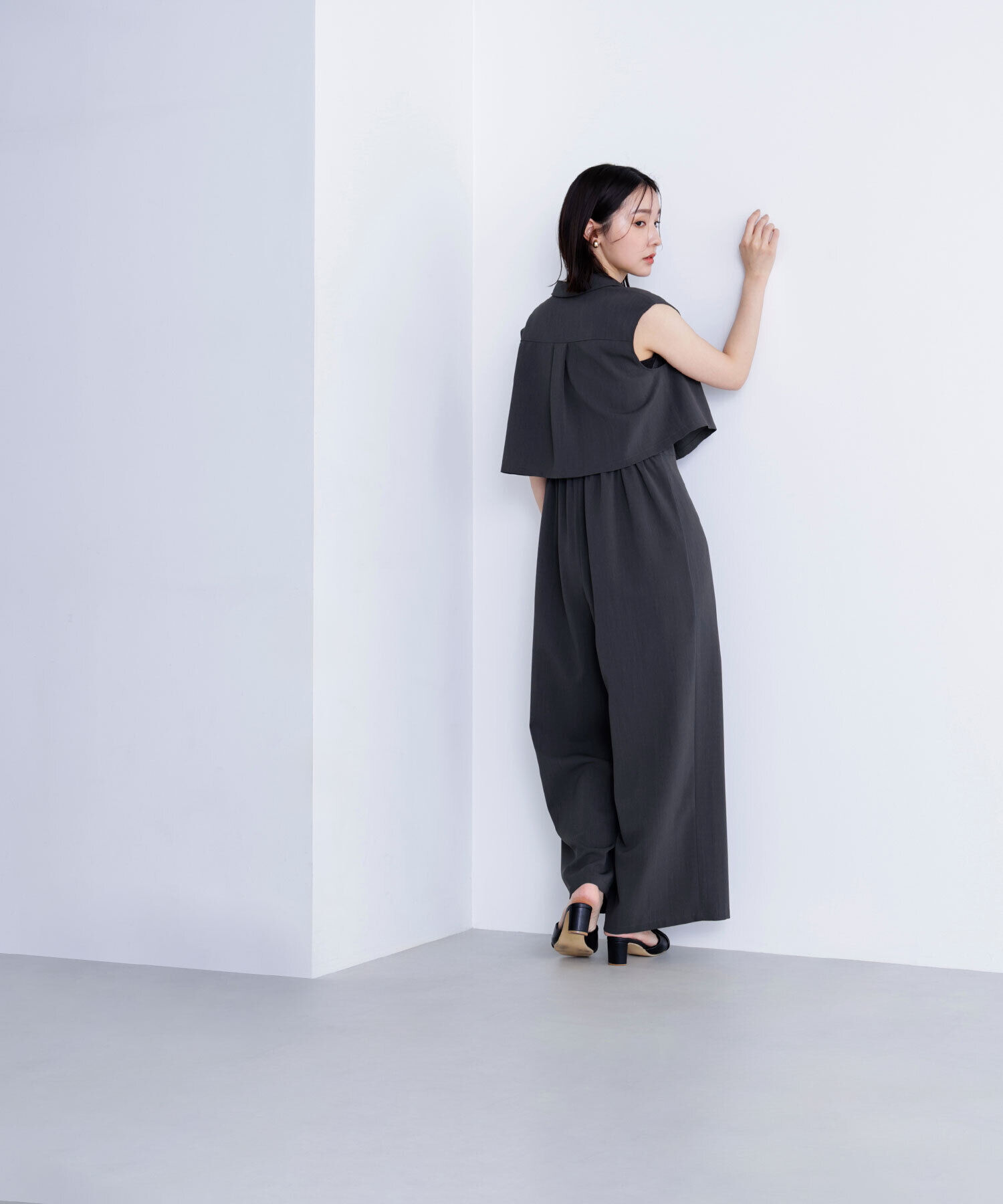  「クロップドポケットシャツ＆オールインワン」|ワンピース|