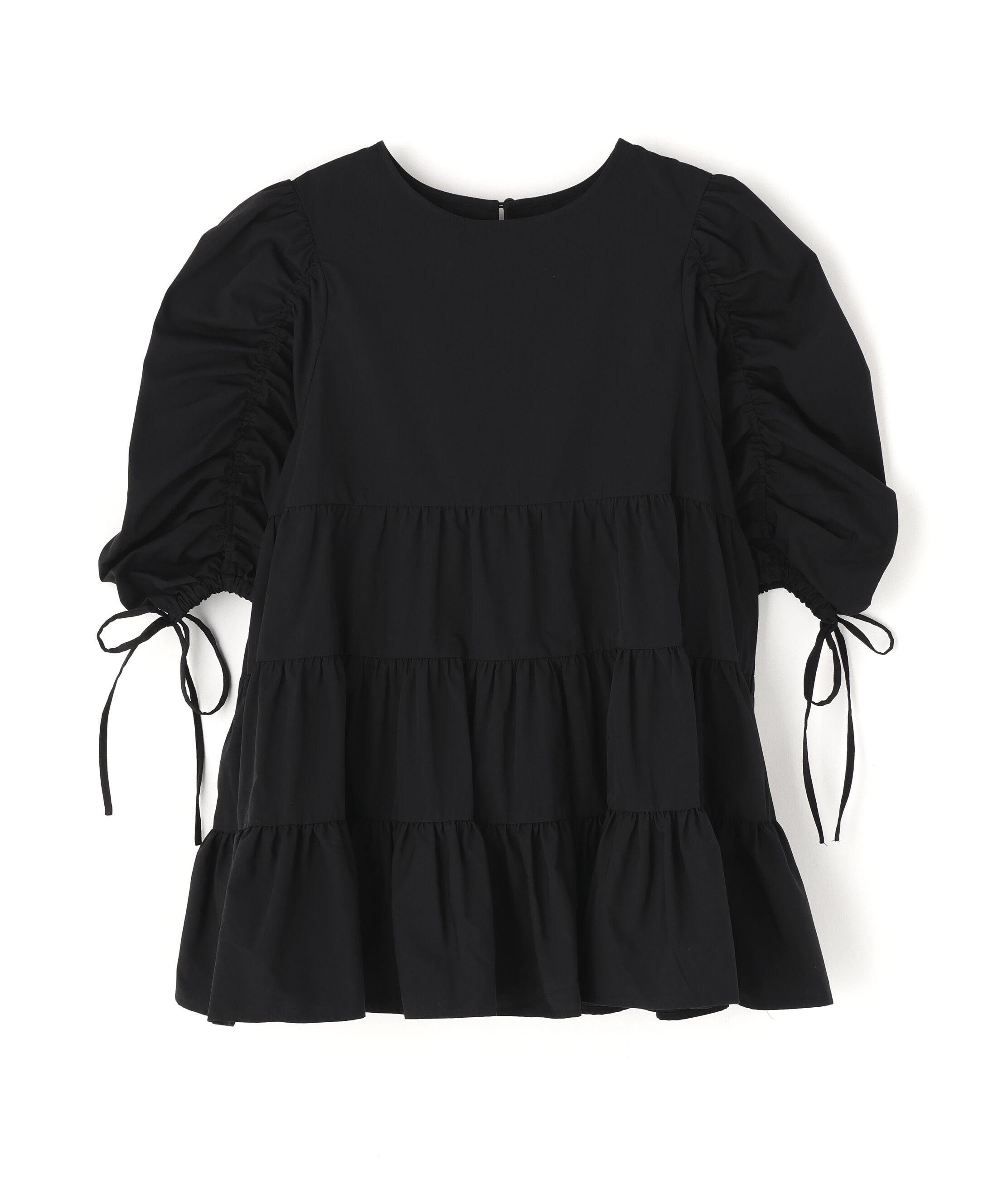  「ギャザースリーブティアードチュニックブラウス」|シャツ・ブラウス|