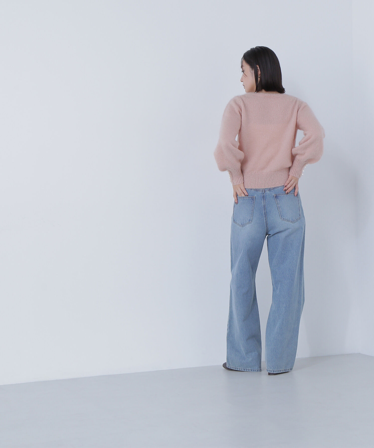  「パールボタンヘアリーニット」|ニット・セーター|