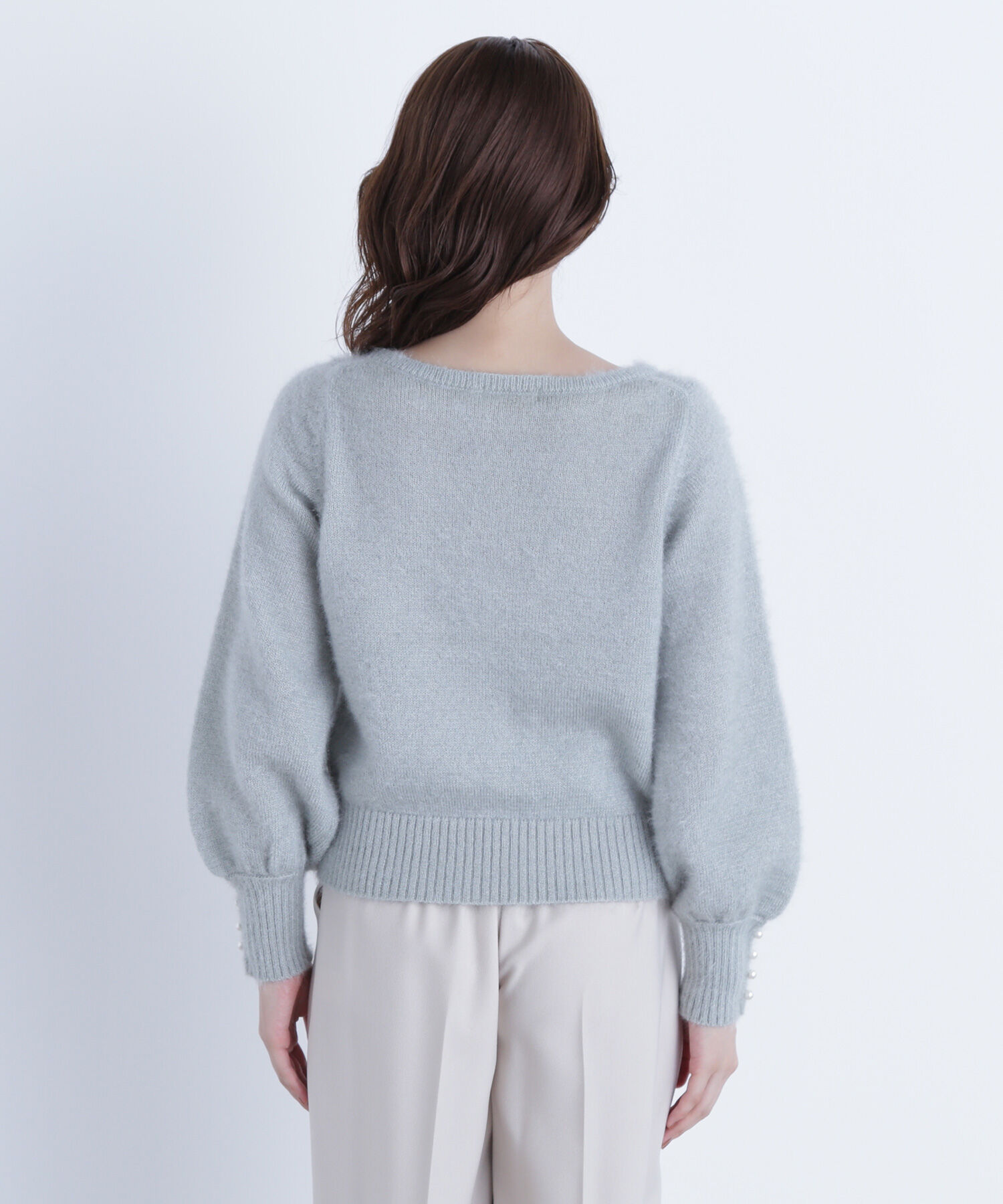  「パールボタンヘアリーニット」|ニット・セーター|