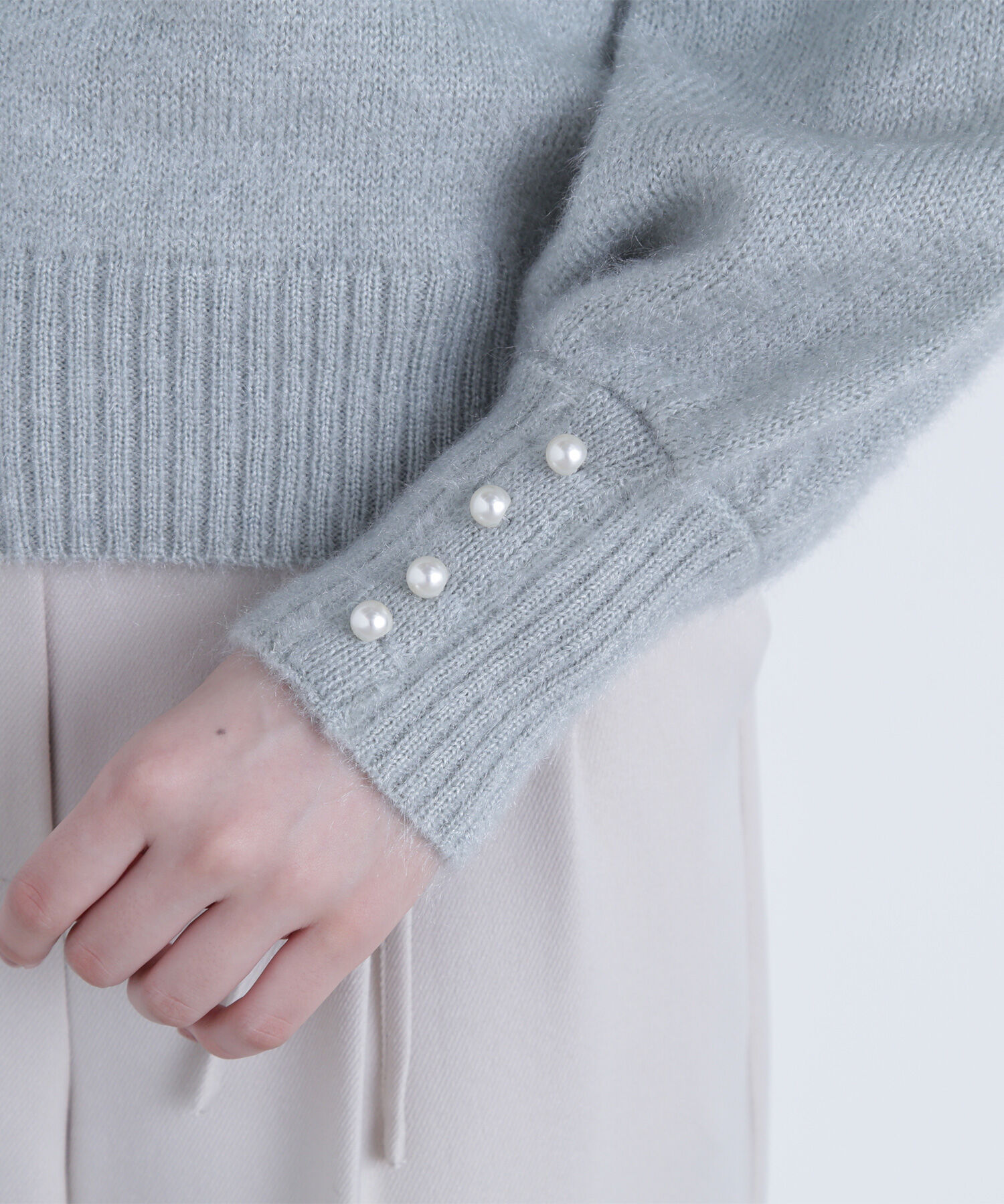  「パールボタンヘアリーニット」|ニット・セーター|