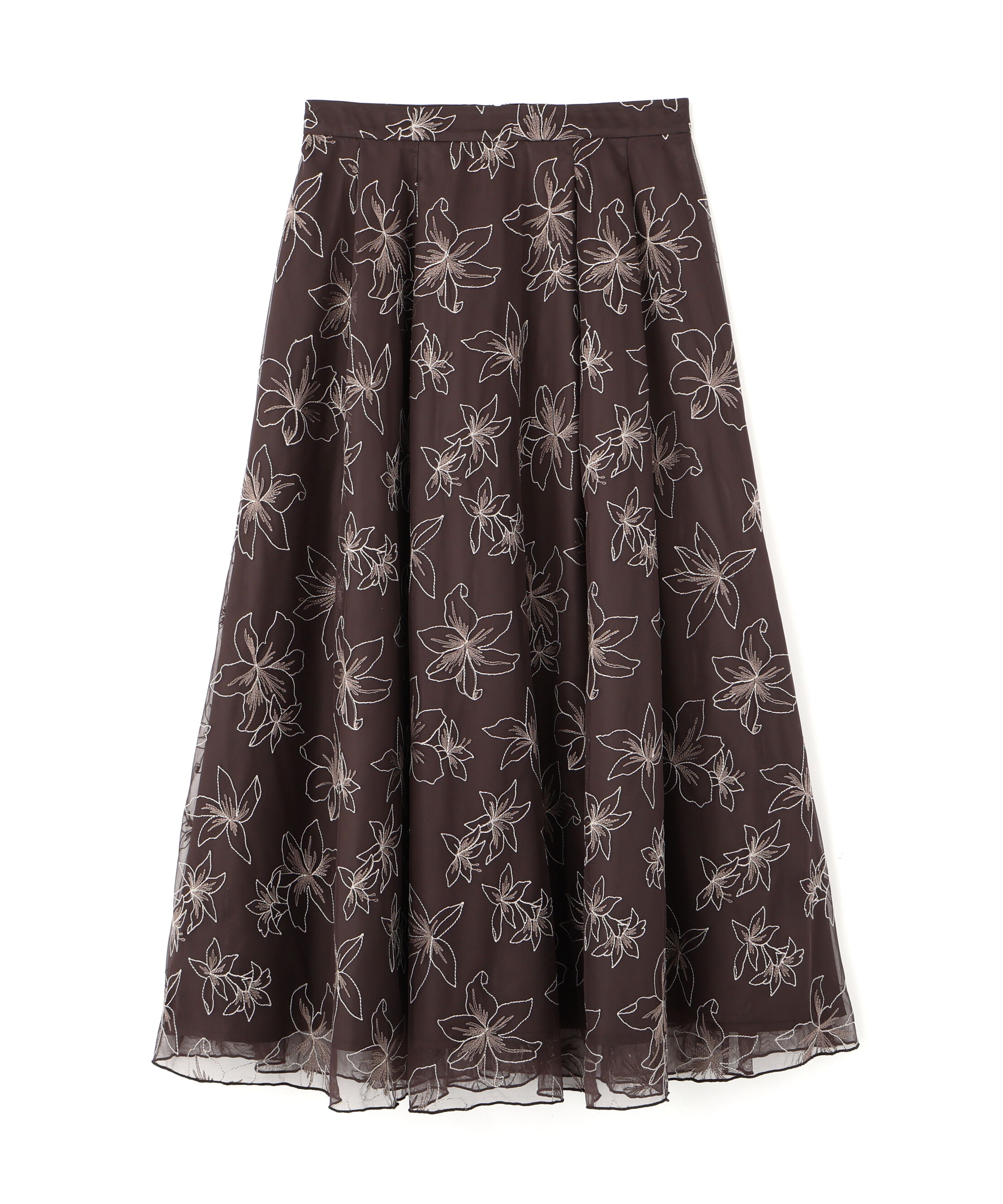  「チュール刺繍フレアスカート」|スカート|