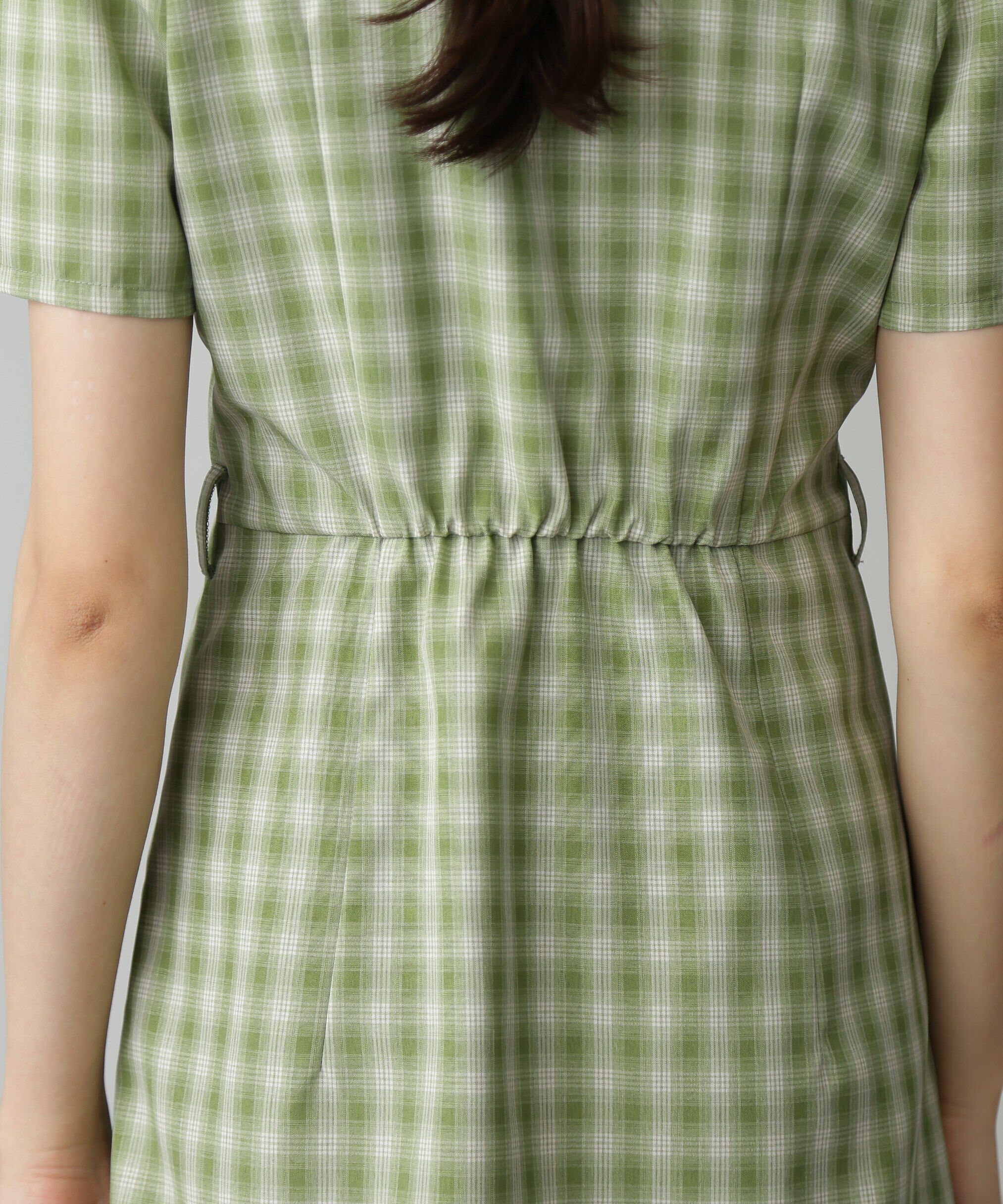  「チェック開襟ミニワンピース」|ワンピース|