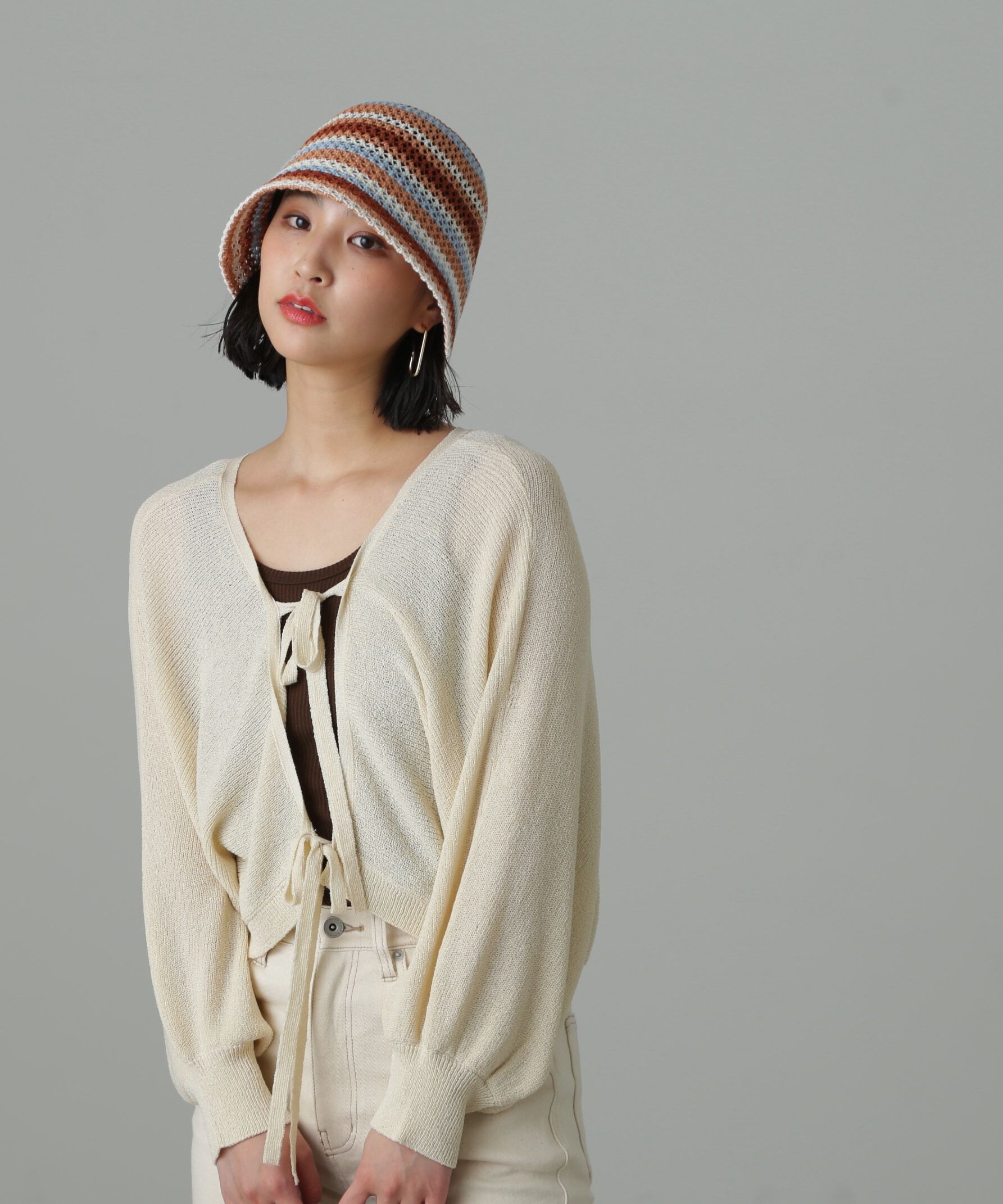  「前後2Wayリボンボレロ」|ニット・セーター|