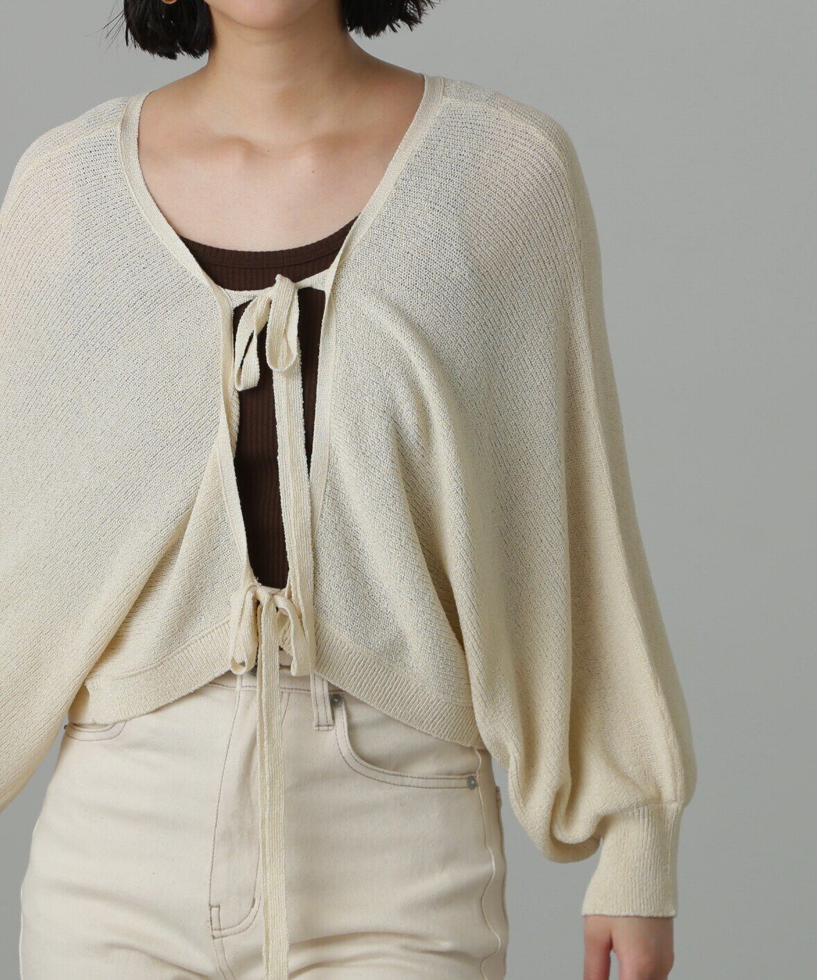  「前後2Wayリボンボレロ」|ニット・セーター|