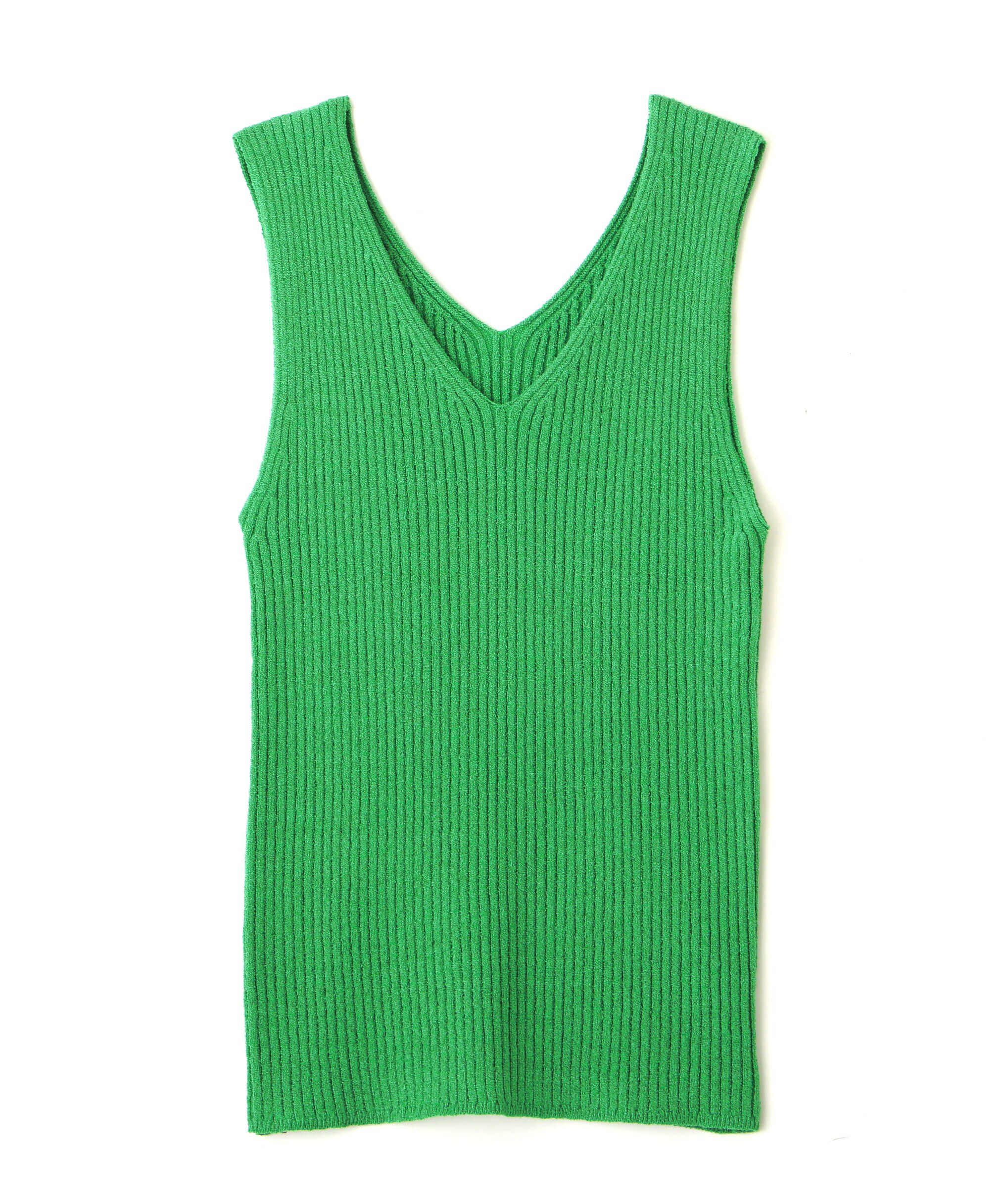  「ミニブークレVネックニットタンクトップ」|ニット・セーター|