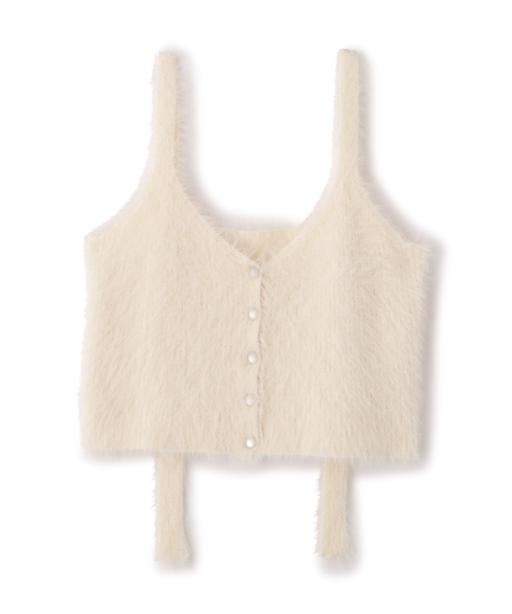  「フロントボタンシャギービスチェ」|ニット・セーター|