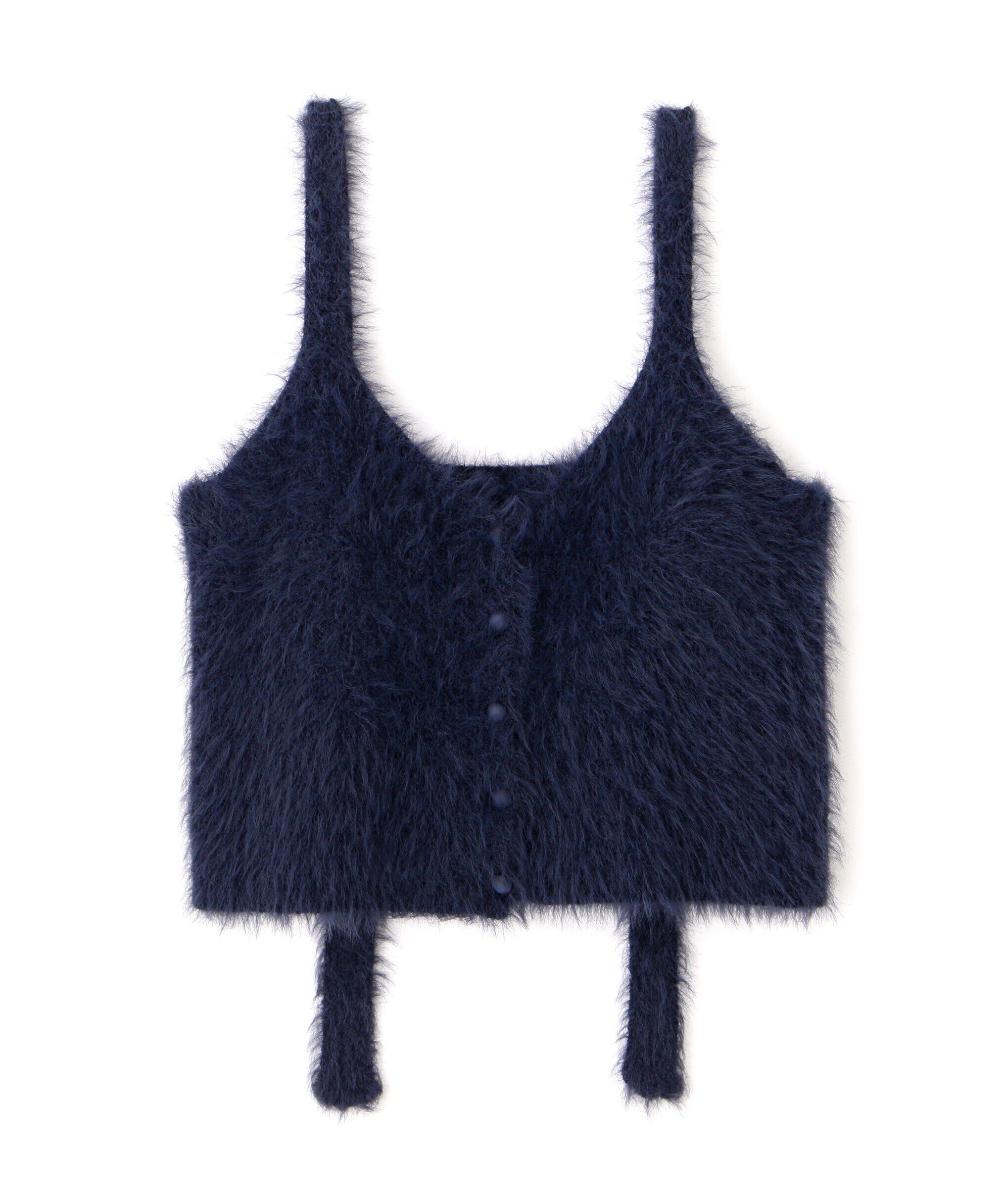  「フロントボタンシャギービスチェ」|ニット・セーター|