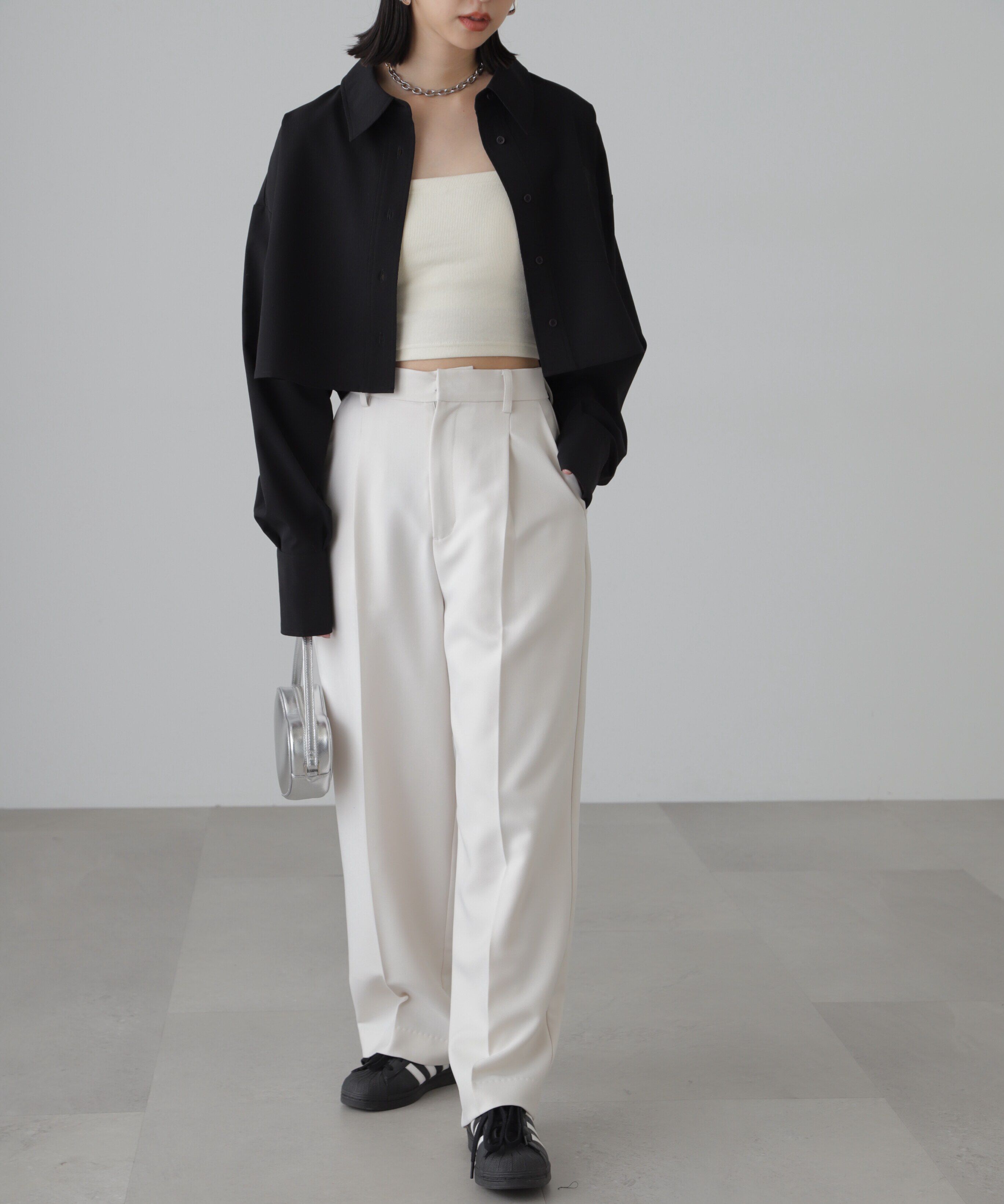  「バックレースアップショート丈シャツ」|シャツ・ブラウス|