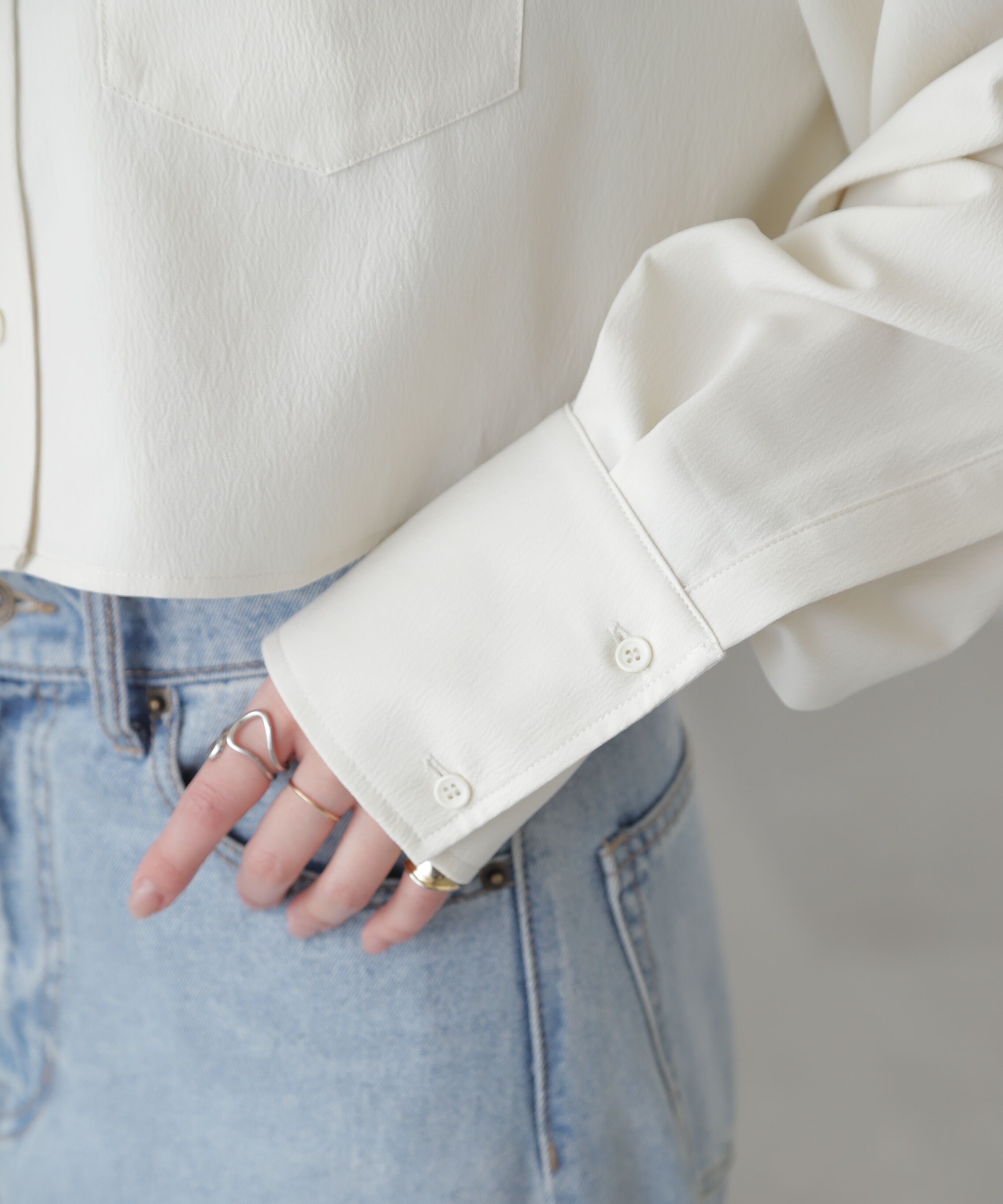  「バックレースアップショート丈シャツ」|シャツ・ブラウス|