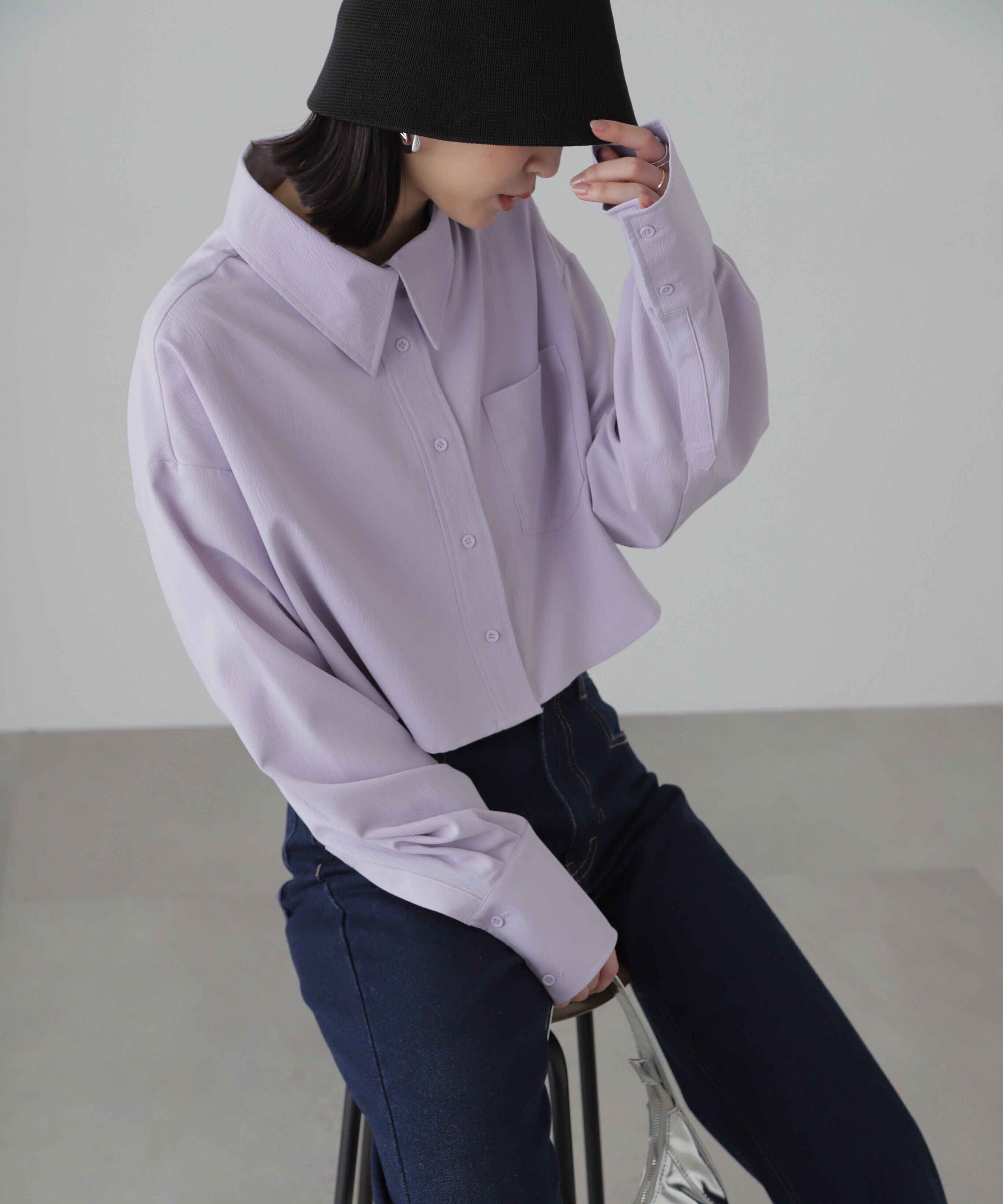  「バックレースアップショート丈シャツ」|シャツ・ブラウス|