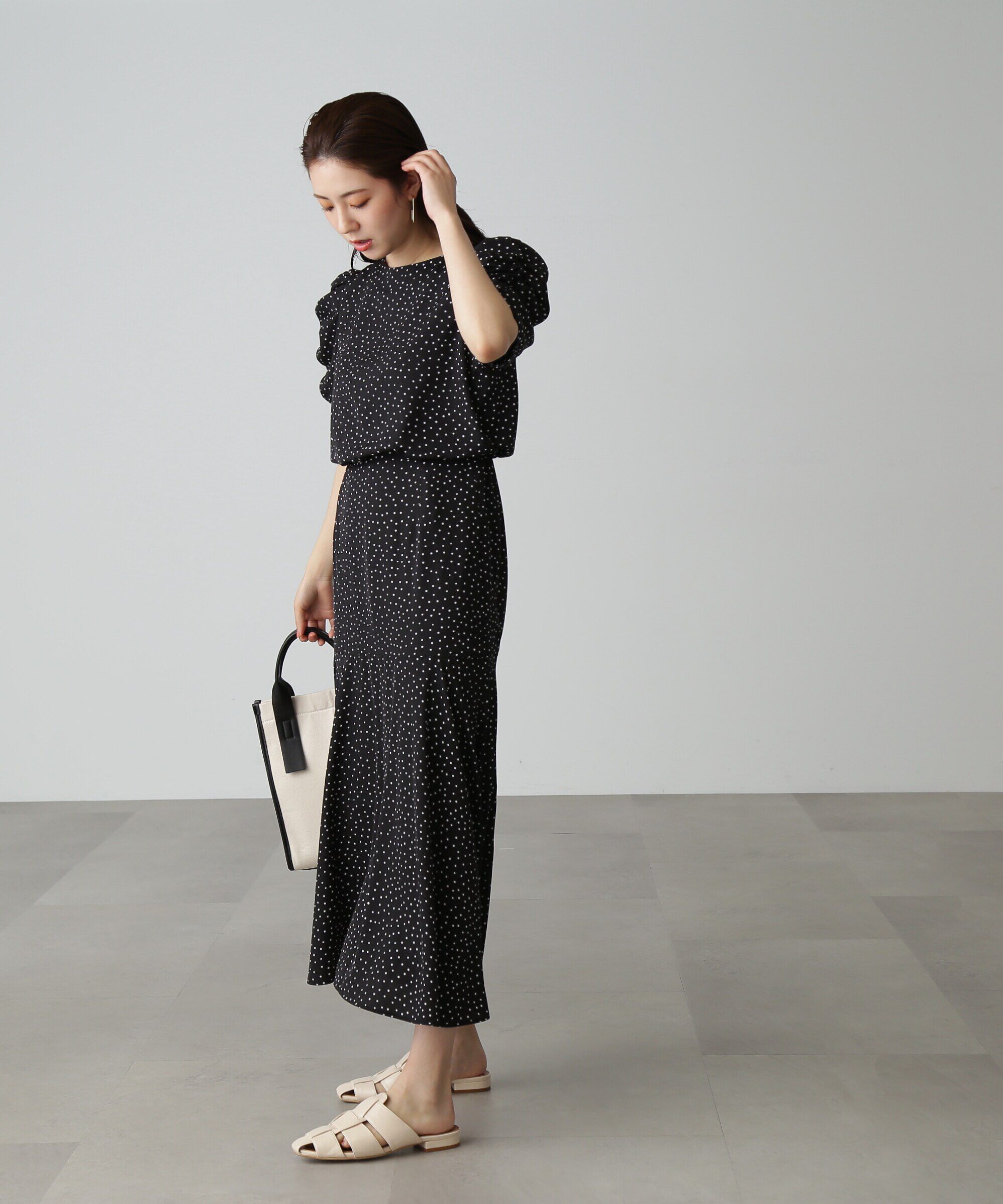  「ボリュームスリーブマーメイドワンピ―ス」|ワンピース|