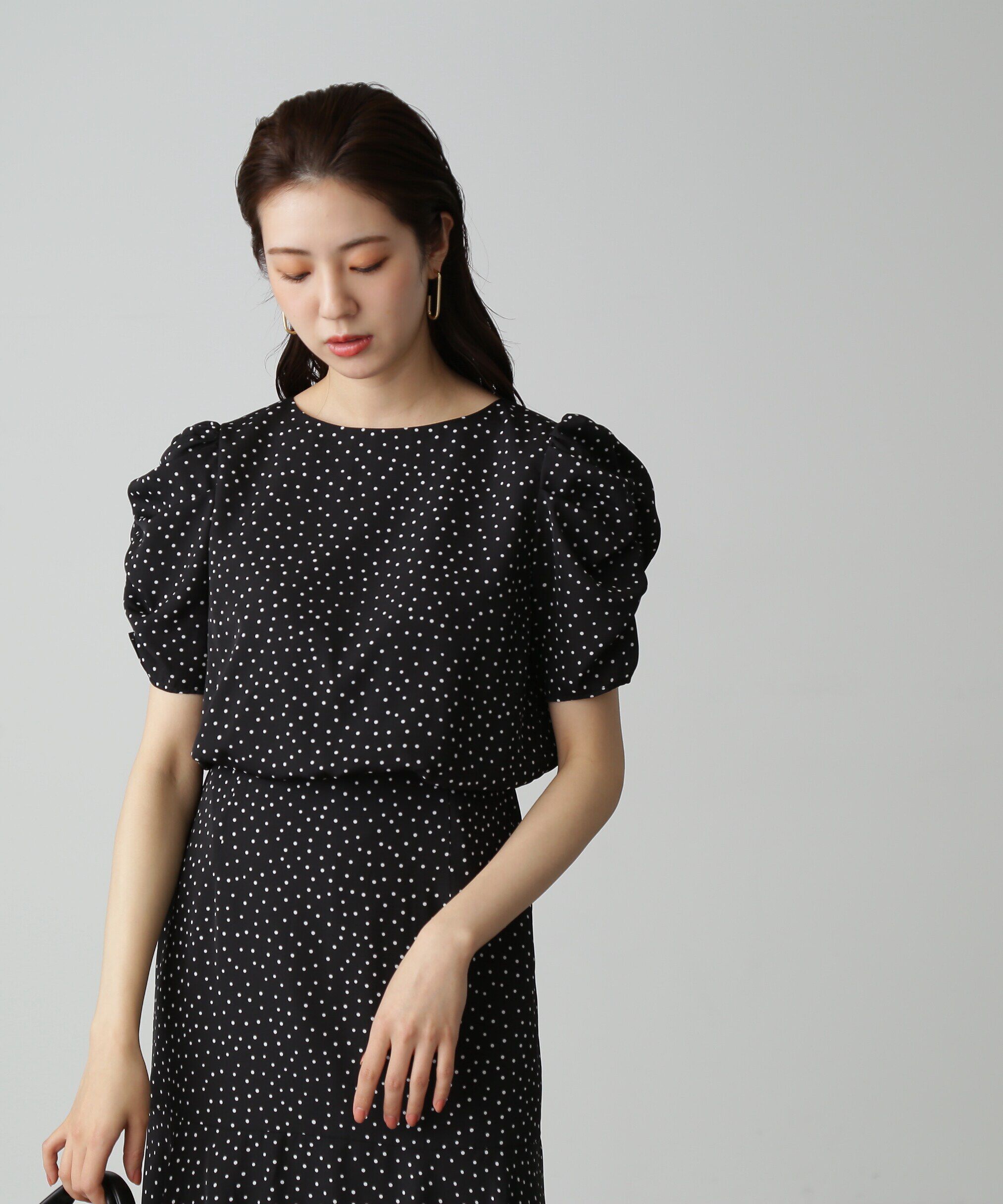  「ボリュームスリーブマーメイドワンピ―ス」|ワンピース|