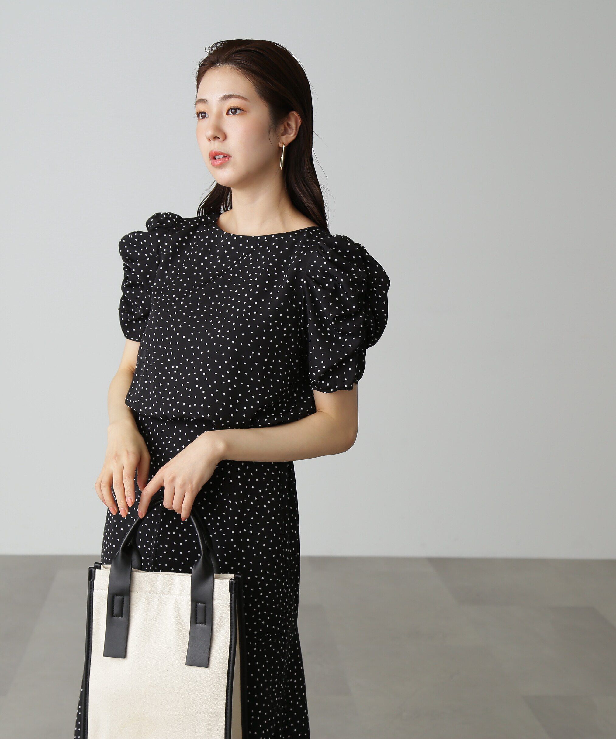  「ボリュームスリーブマーメイドワンピ―ス」|ワンピース|