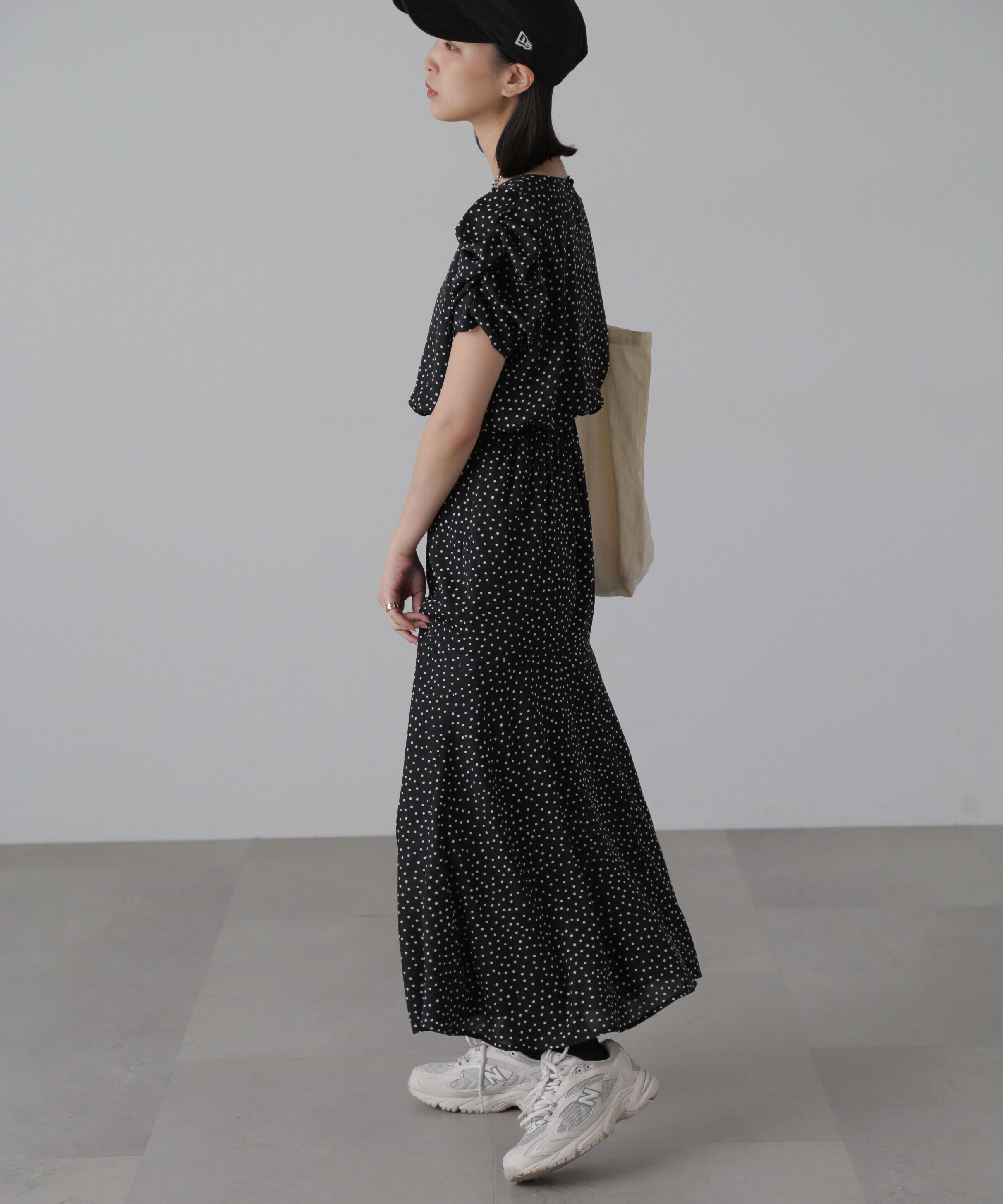  「ボリュームスリーブマーメイドワンピ―ス」|ワンピース|