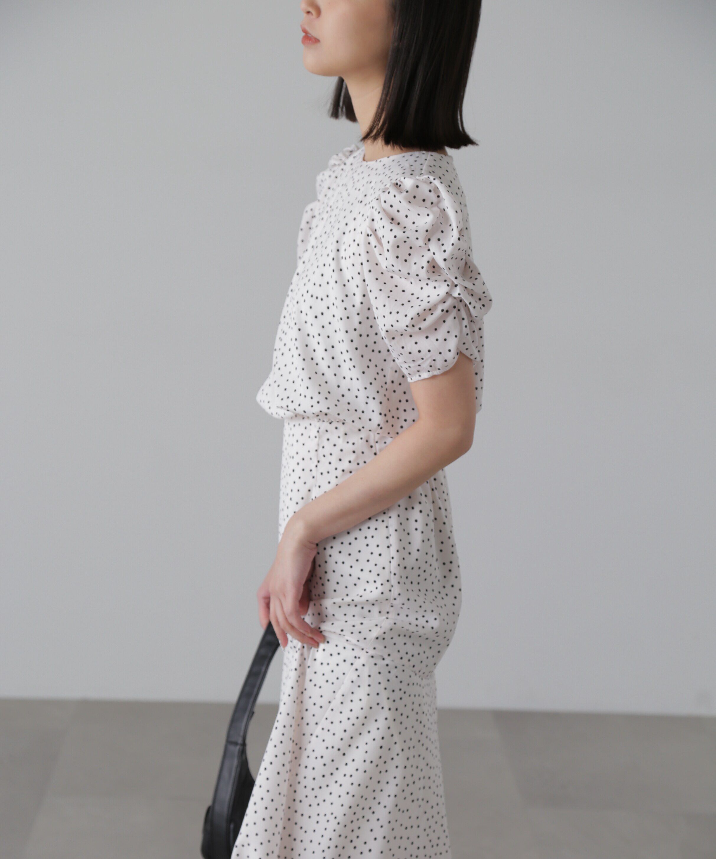  「ボリュームスリーブマーメイドワンピ―ス」|ワンピース|