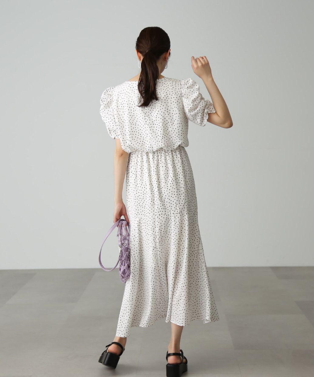  「ボリュームスリーブマーメイドワンピ―ス」|ワンピース|