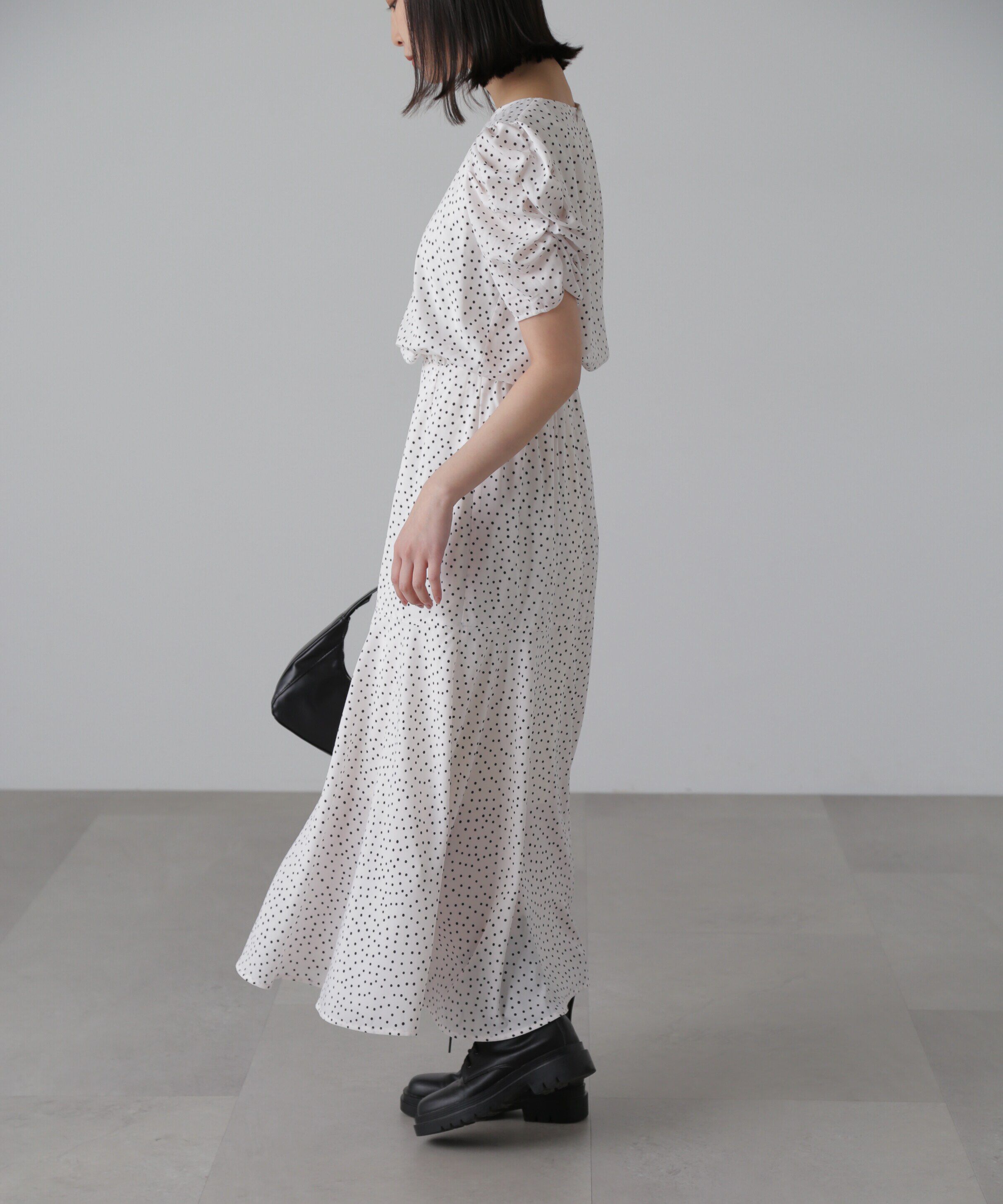  「ボリュームスリーブマーメイドワンピ―ス」|ワンピース|